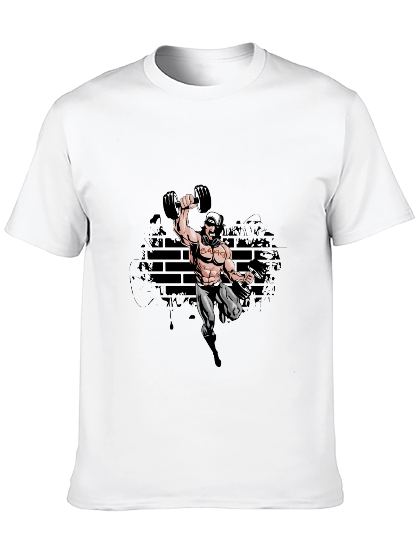 Black Gym Cartoon Black T-Shirt view 10