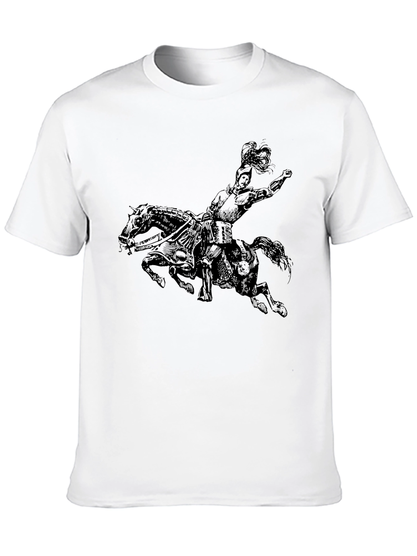 Black Equestrian Knight Graphic Tee - Black view 10
