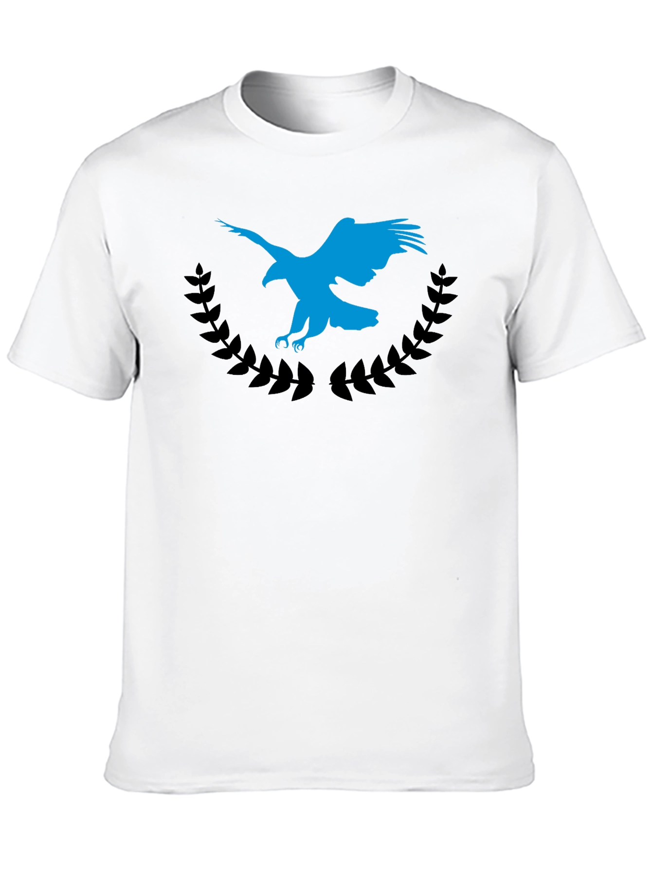 Black Eagle Crest Graphic Tee - Soft Black Cotton Blend view 10