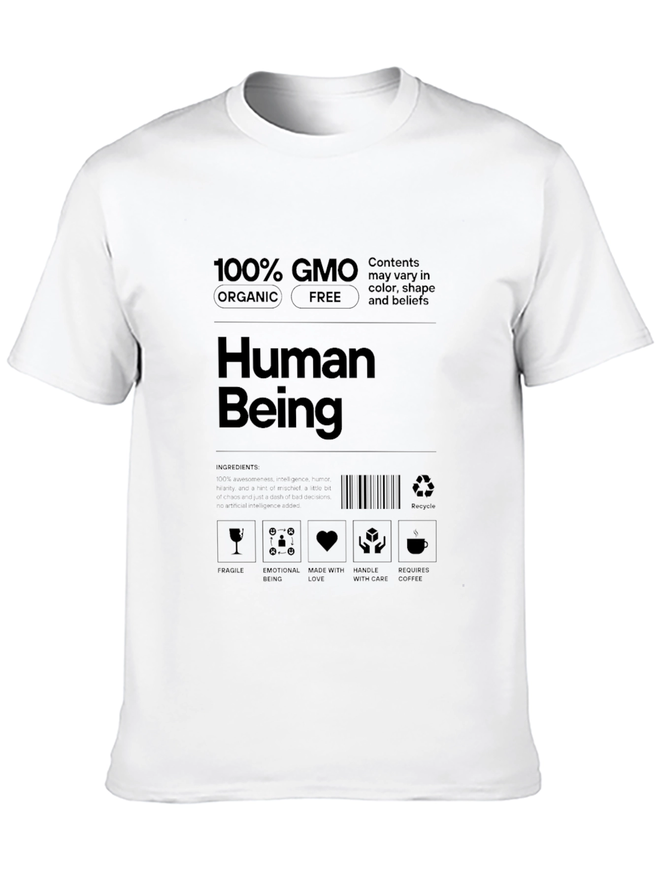 Black Human Being Novelty Graphic Tee view 10