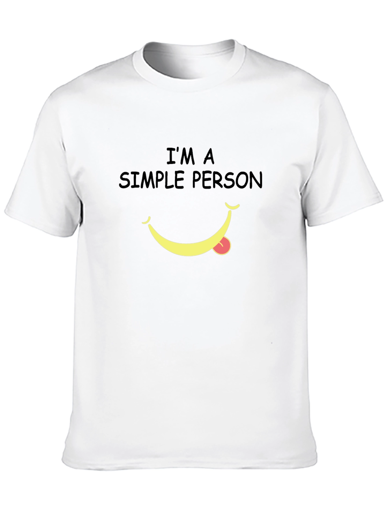 Black Simple Person Smile Graphic Tee - Soft Cotton Blend view 10