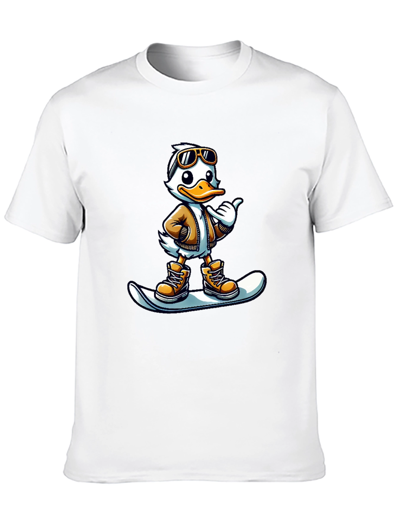 Black Cool Duck Snowboarder Black T-Shirt view 10