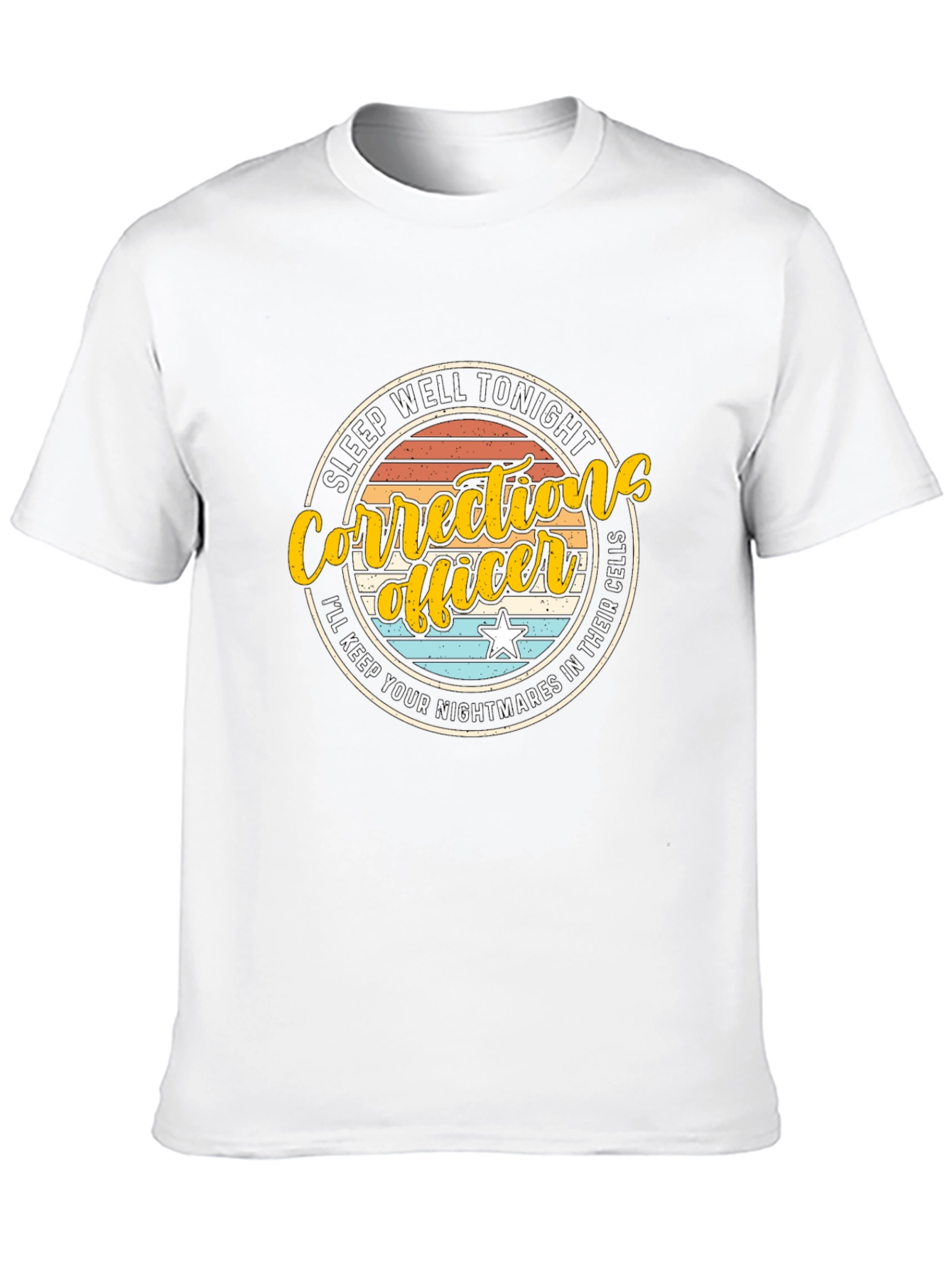 Black Correction Officer Sleep Well Graphic T-Shirt view 10