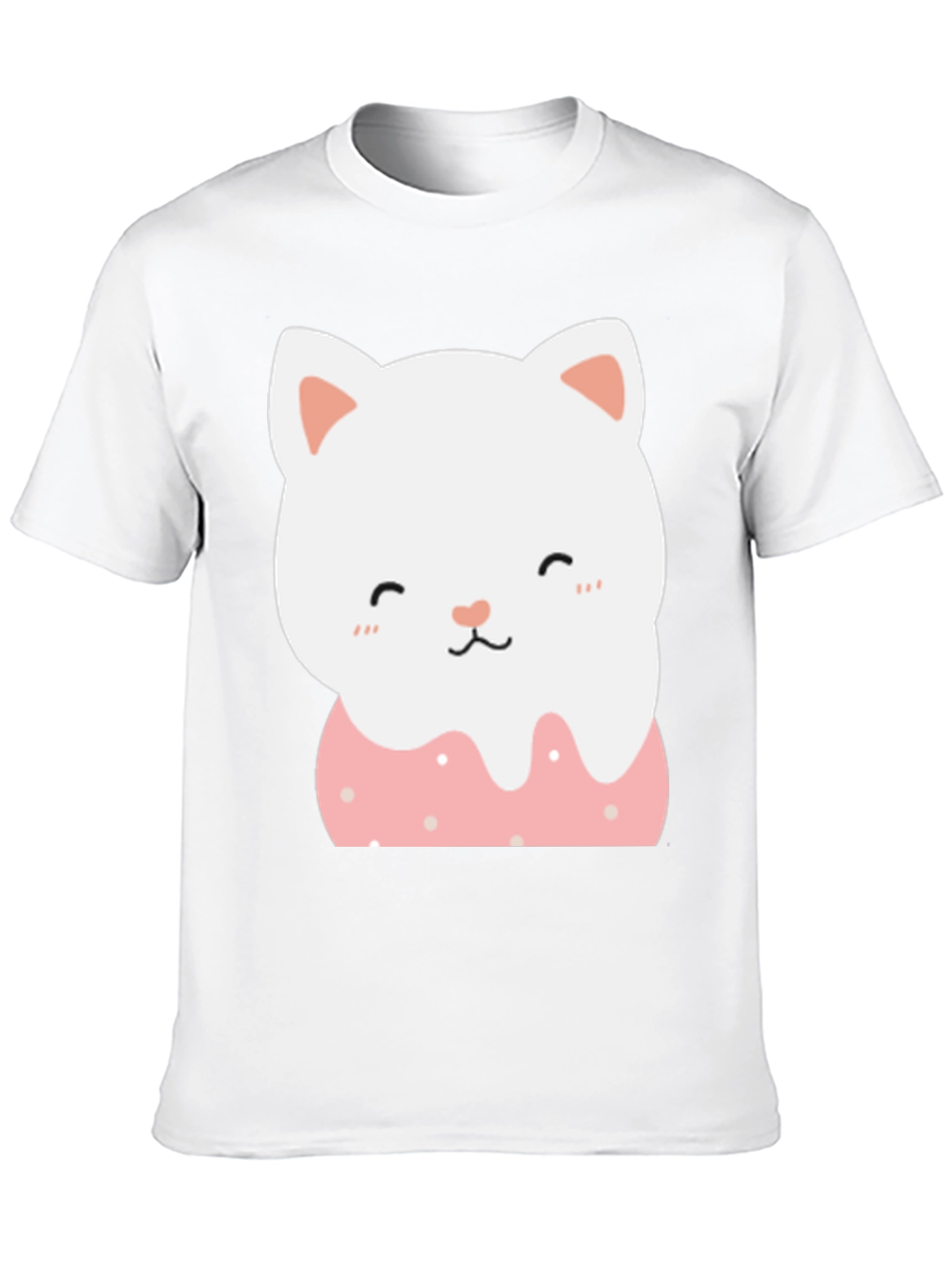 Black Cute Cat Donut T-Shirt - Black view 10