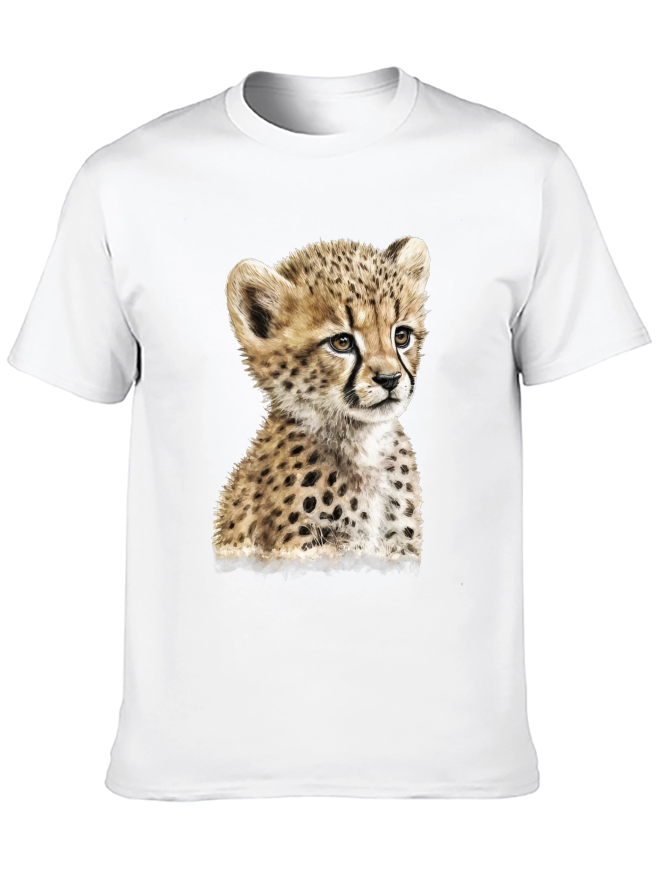 Black Cheetah Cub Graphic Black T-Shirt view 10