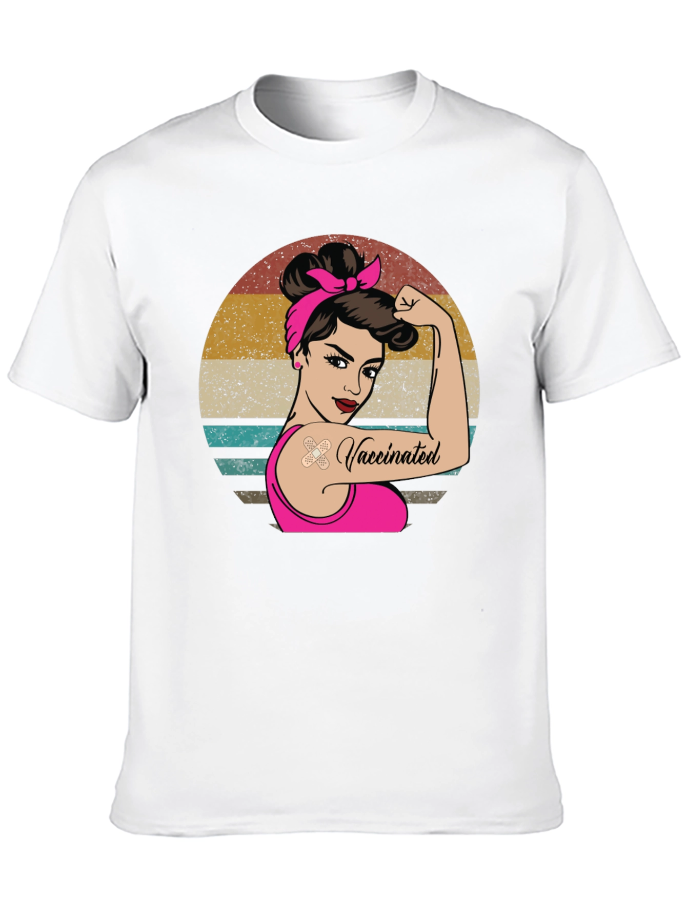 Black Vaccinated Woman Graphic Tee - Retro Design view 10