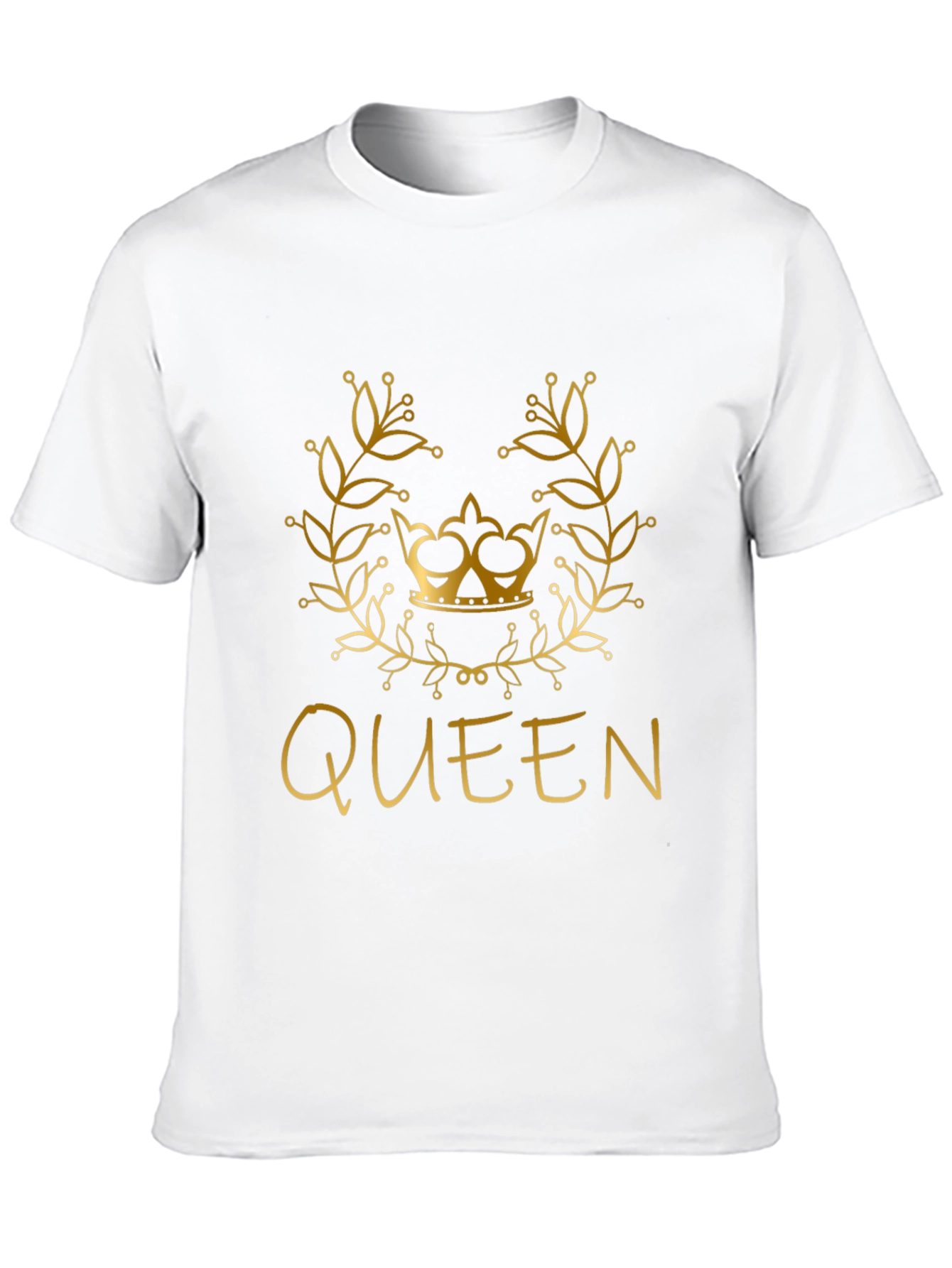 Black Queen Graphic Tee - Gold Crown on Black Shirt view 10