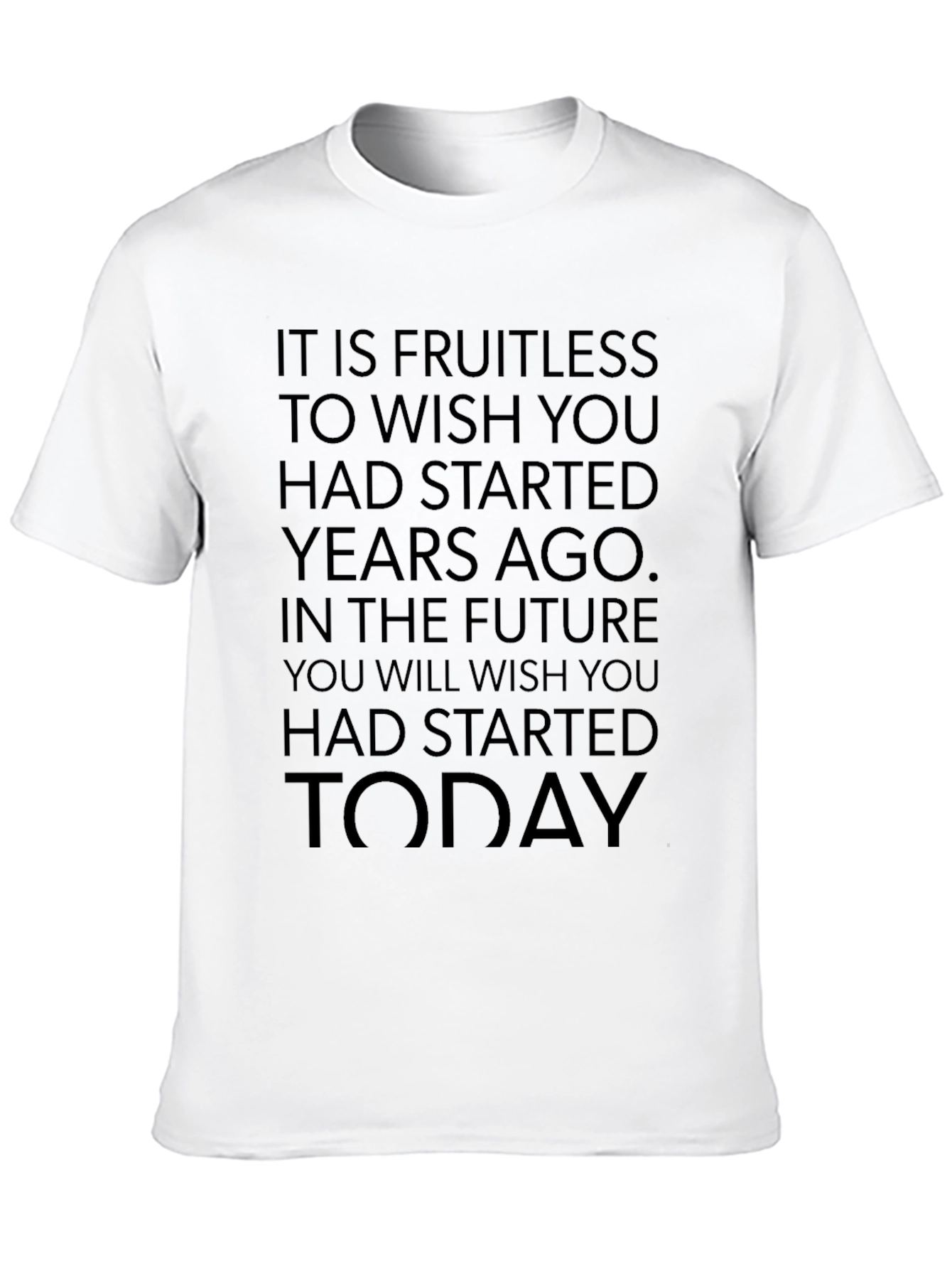 Black Motivational 'Start Today' Black T-Shirt view 10