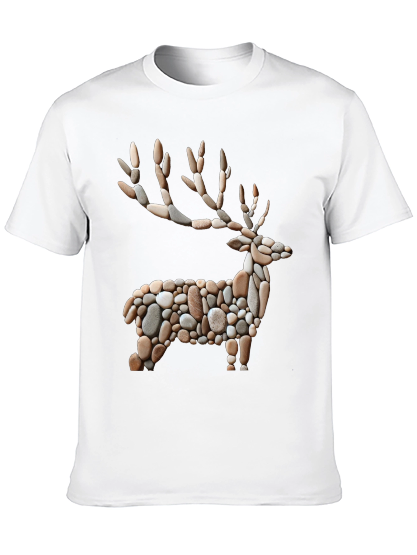 Black Stone Deer Graphic Tee - Unique Nature Inspired Design view 10
