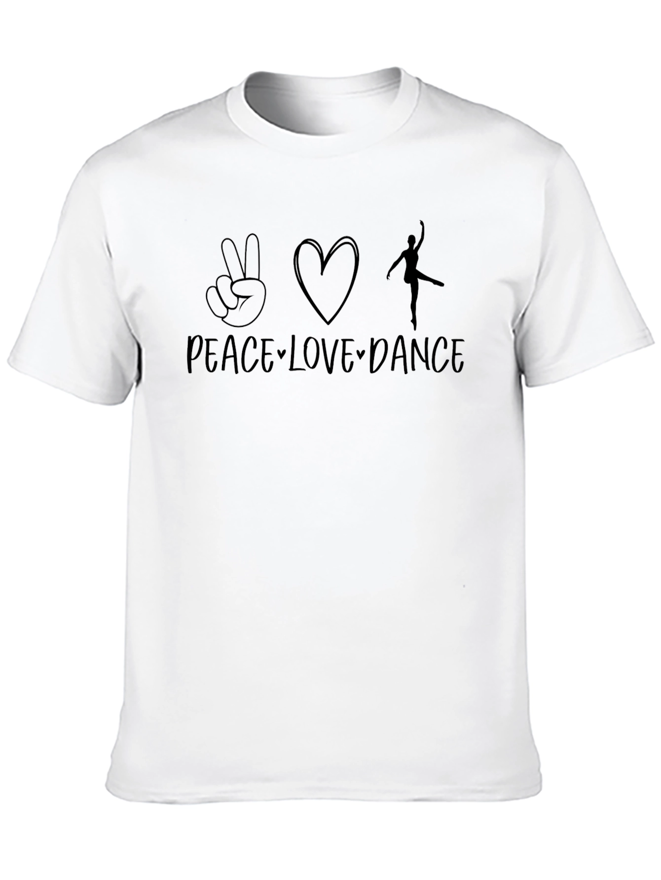 Black Peace Love Dance Black Graphic Tee view 10