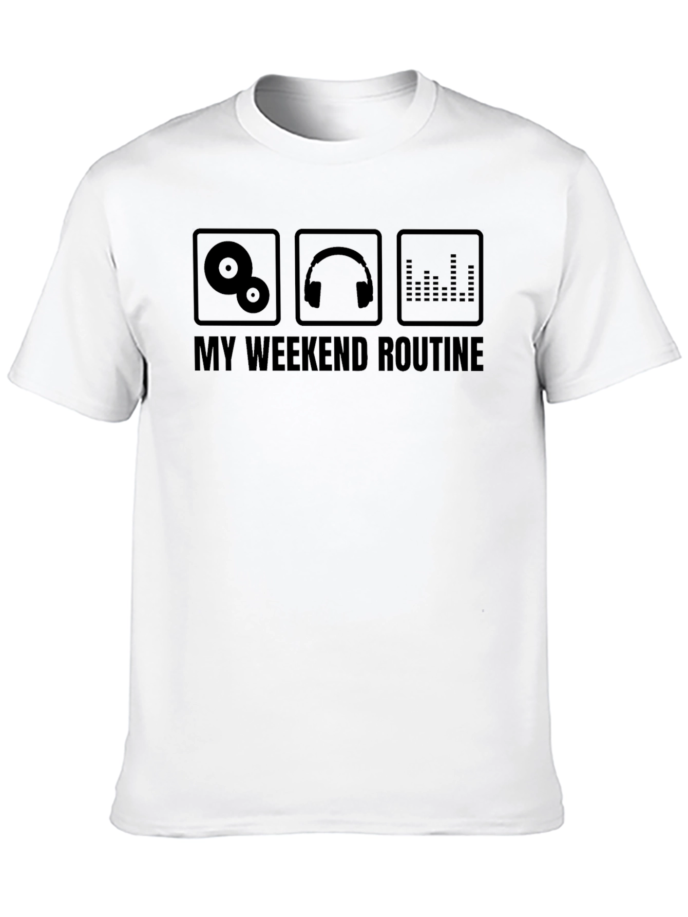 DJ Weekend Routine Black Graphic Tee - 10