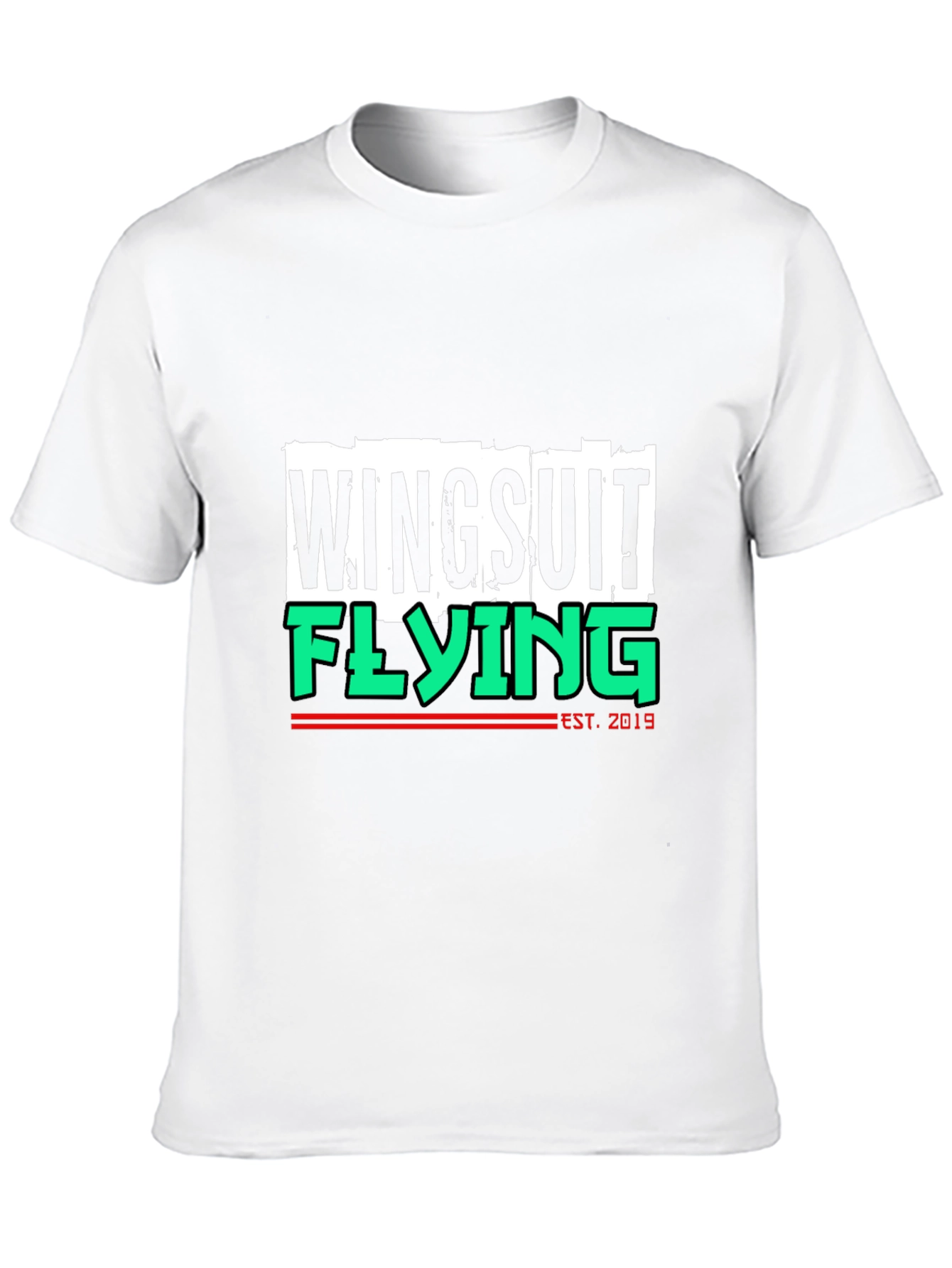 Black Wingsuit Flying Est. 2019 Black T-Shirt view 10