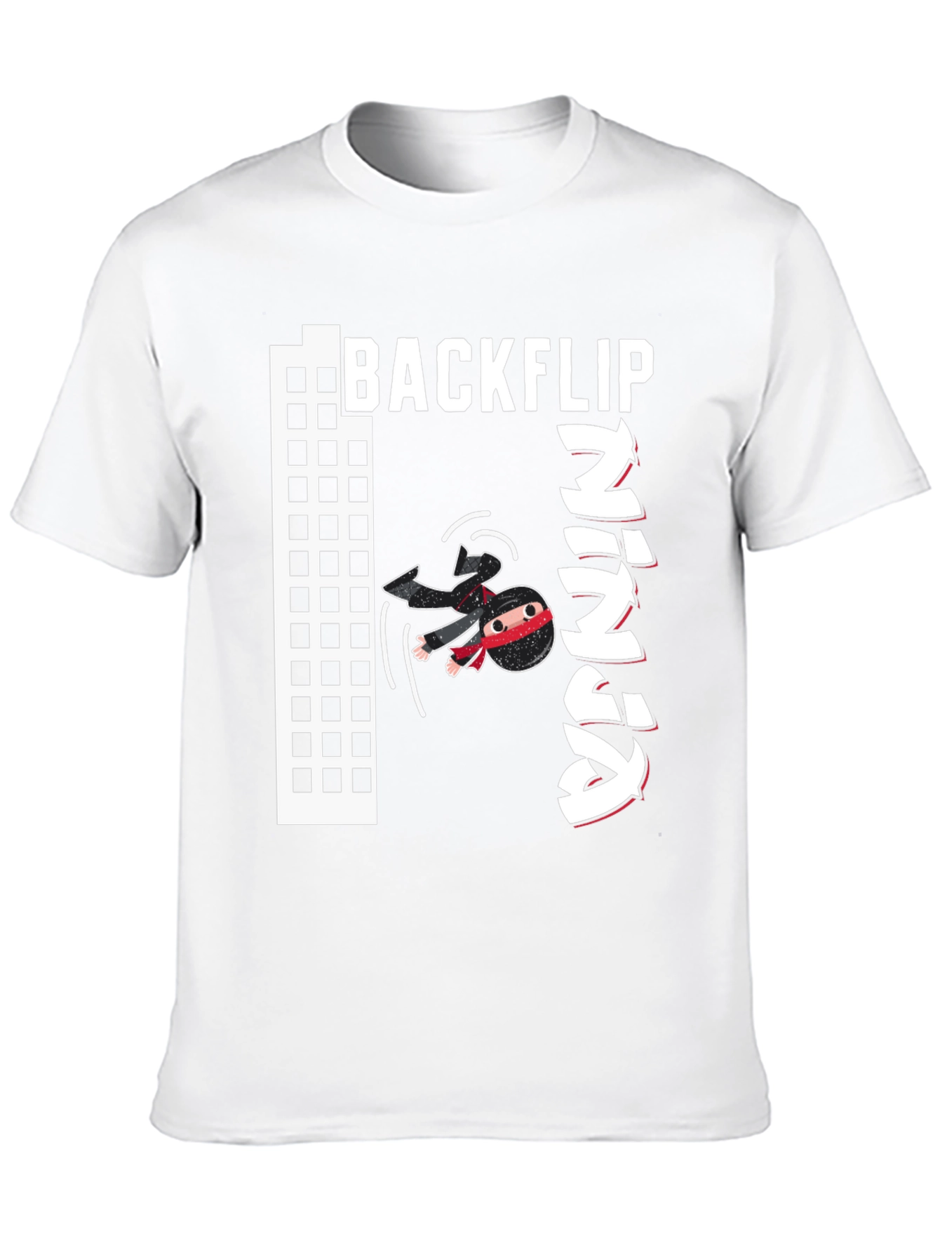 Black Backflip Ninja Graphic T-Shirt - Cool Martial Arts Tee view 10