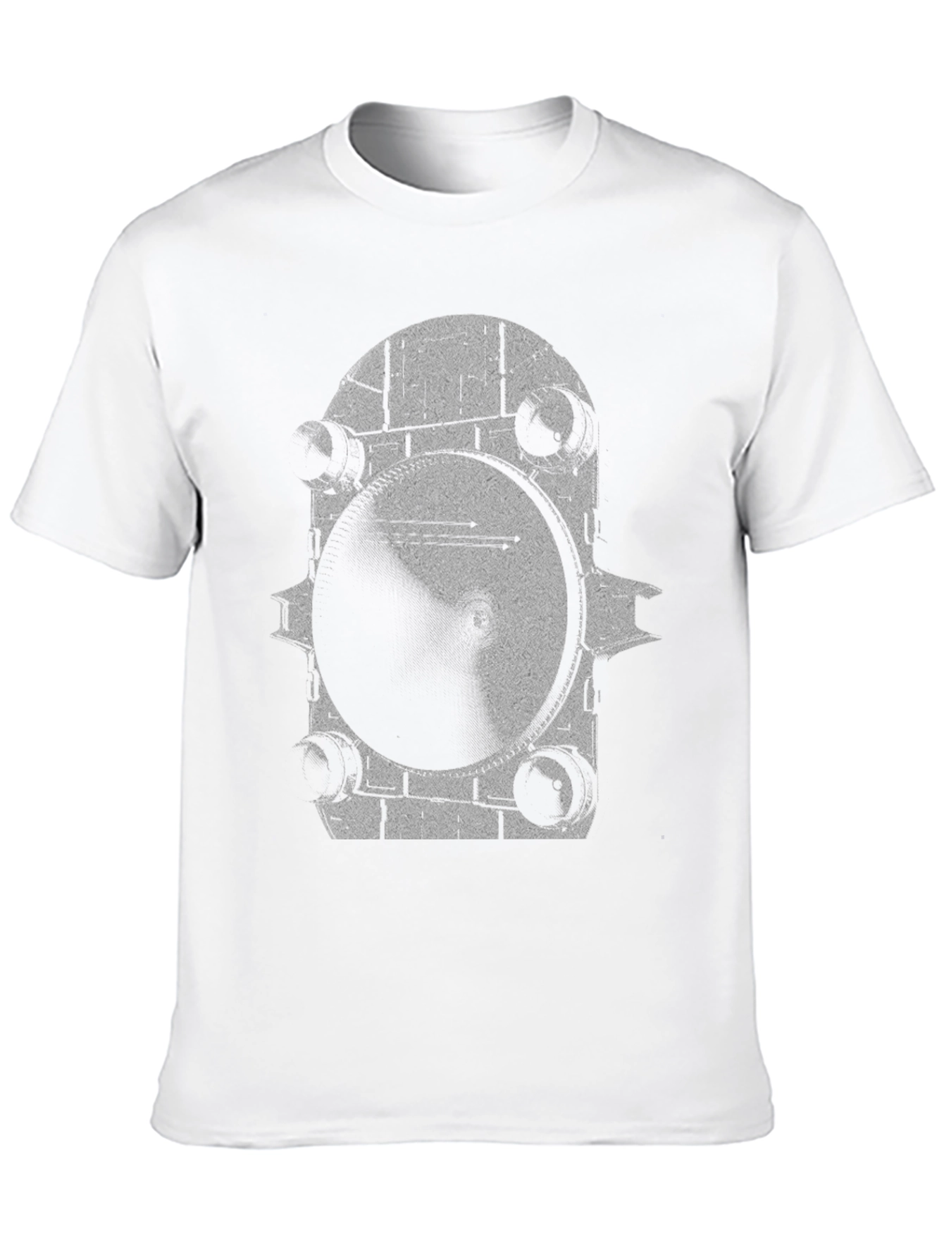 Black Monochrome Gear Graphic Tee - Modern & Edgy view 10