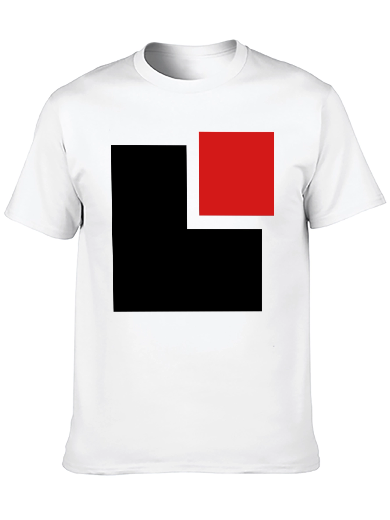 Black Modern Black T-Shirt with Geometric Block Design view 10
