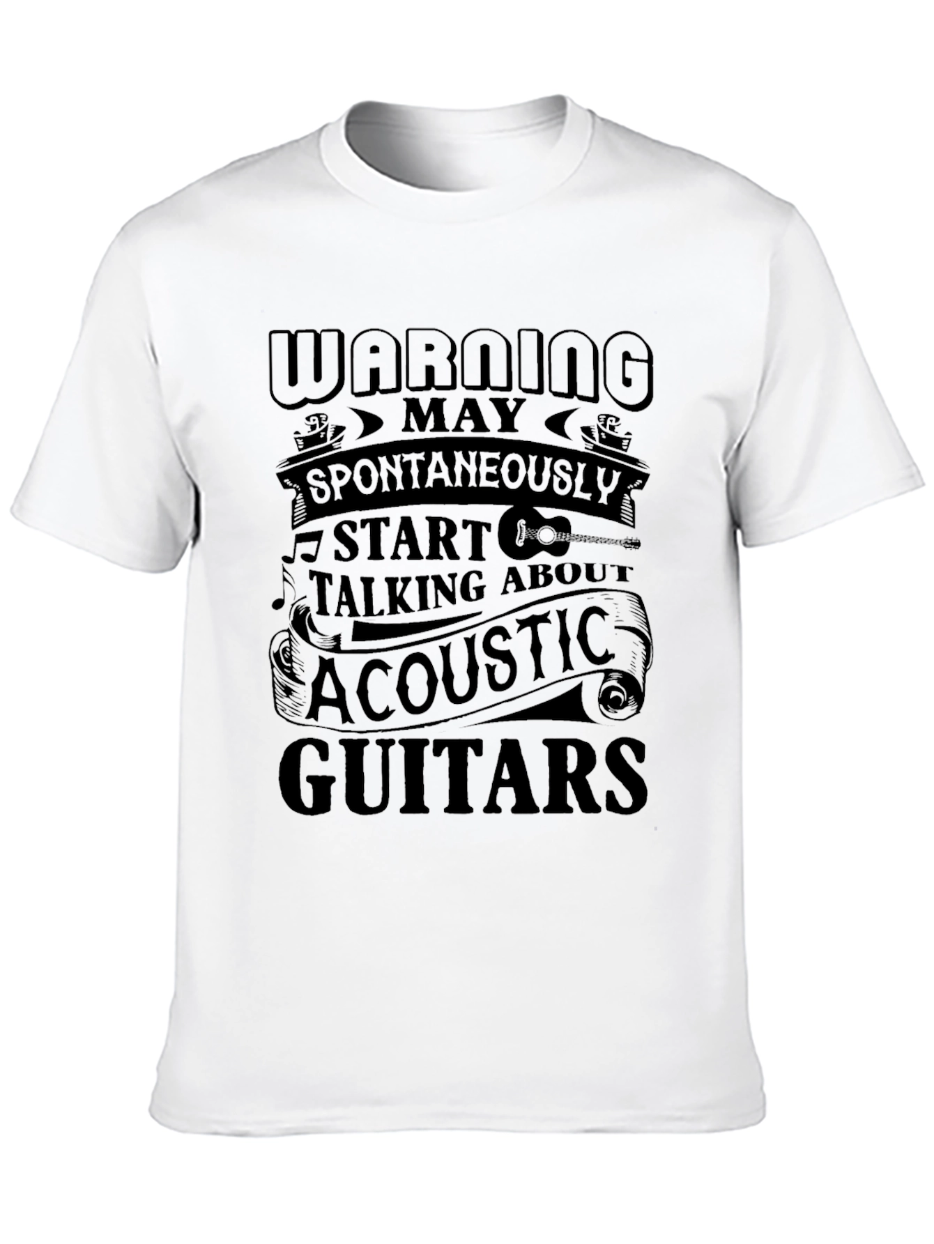 Black Acoustic Guitar Fan T-Shirt view 10
