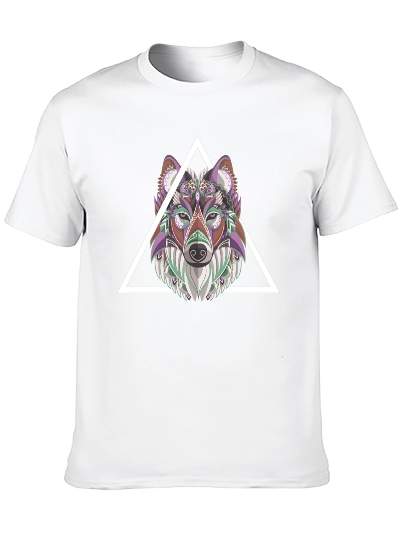 Black Geometric Wolf T-Shirt - Modern Graphic Tee view 10