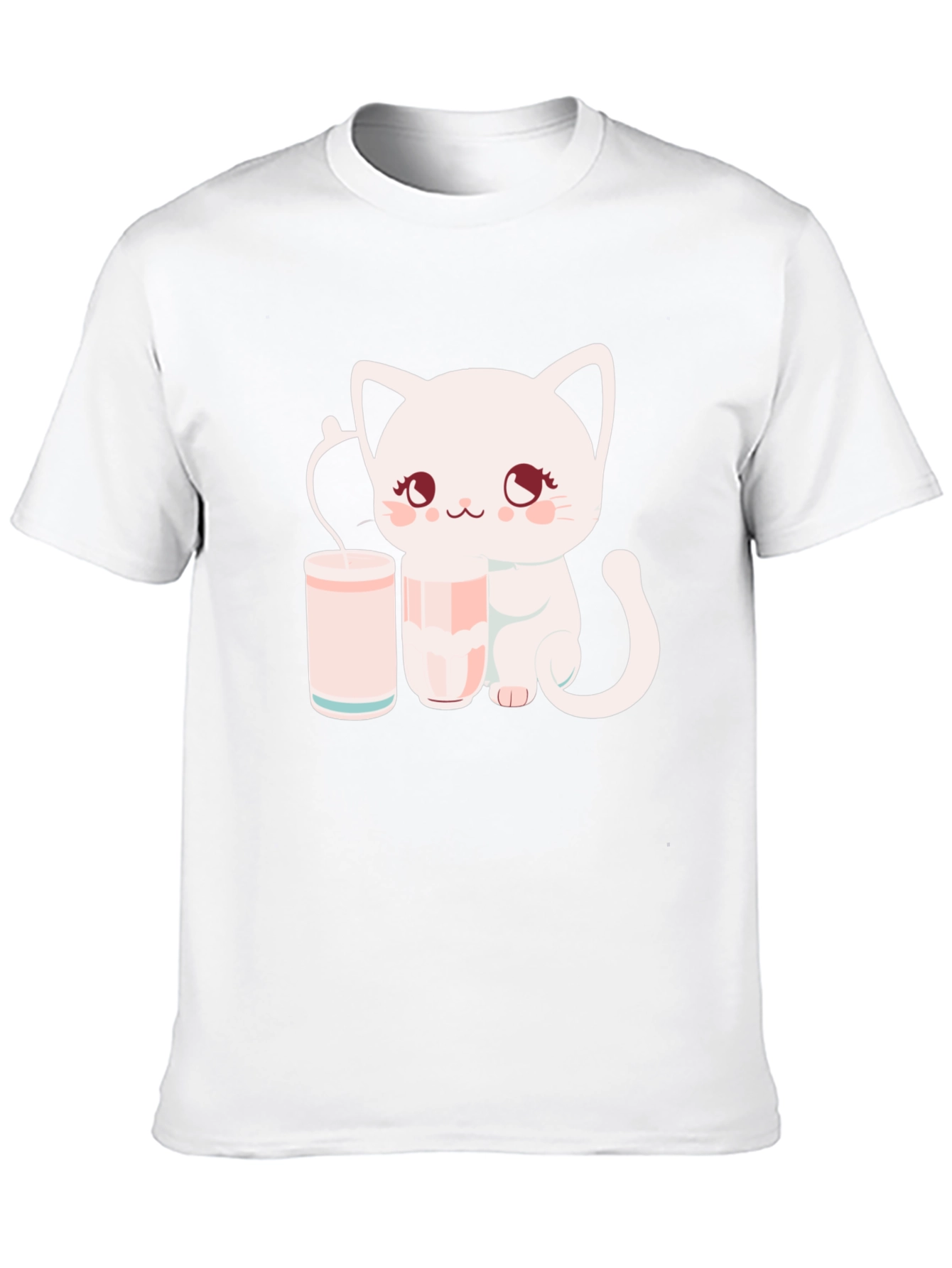 Black Cute Kitten with Milk T-Shirt view 10
