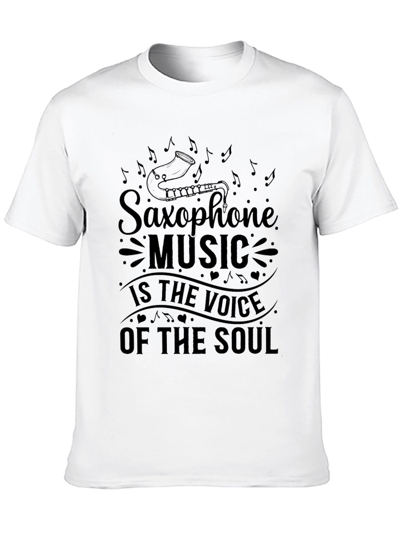 Black Saxophone Music Voice of the Soul Graphic T-Shirt view 10