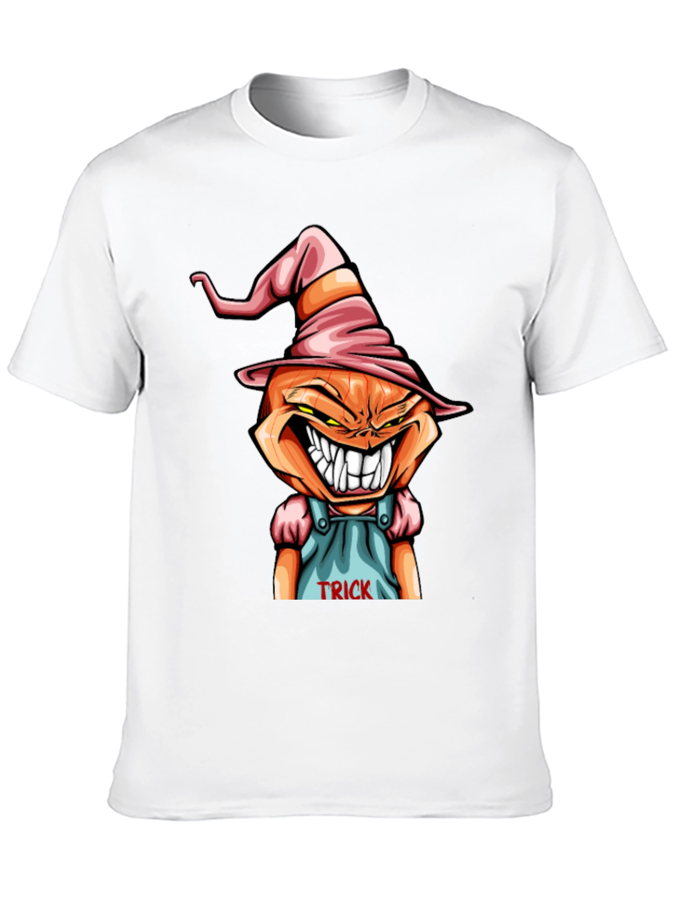 Black Spooky Pumpkin "Trick" T-Shirt view 10