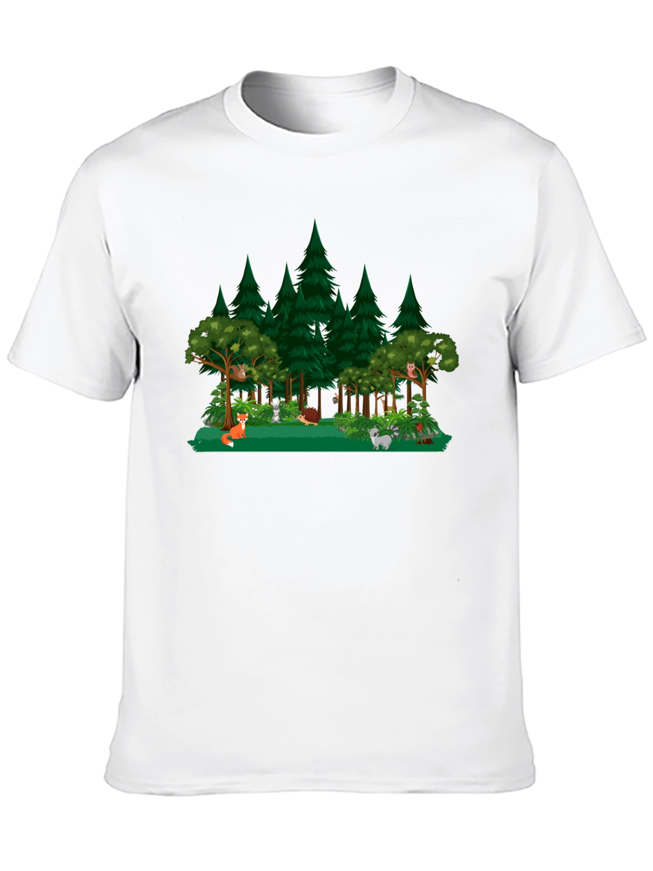 Black Forest Animals Graphic Black T-Shirt view 10
