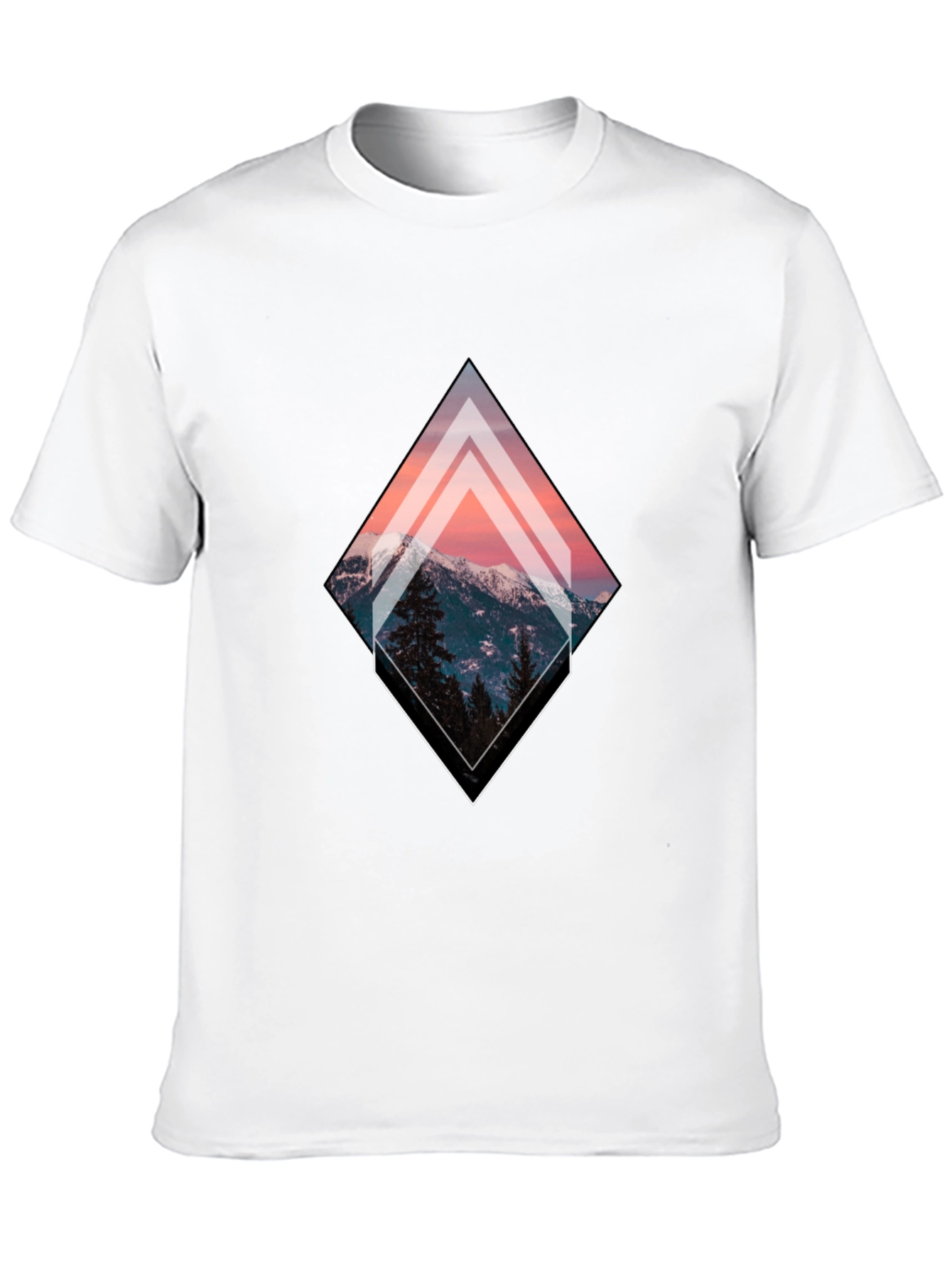 Black Mountain Peak Graphic Tee - Black Unisex T-Shirt view 10