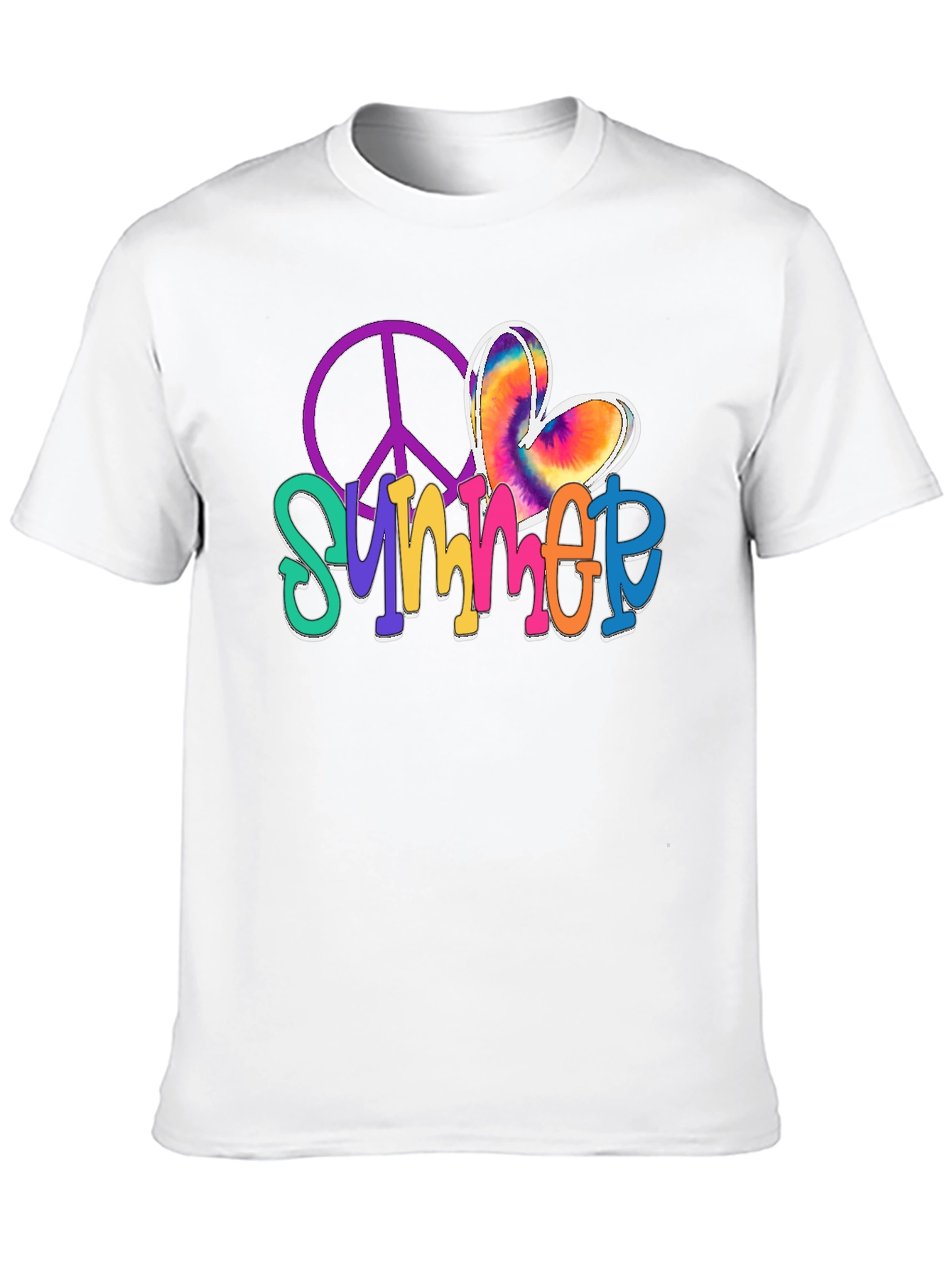 Black Summer Peace Sign Graphic Tee view 10