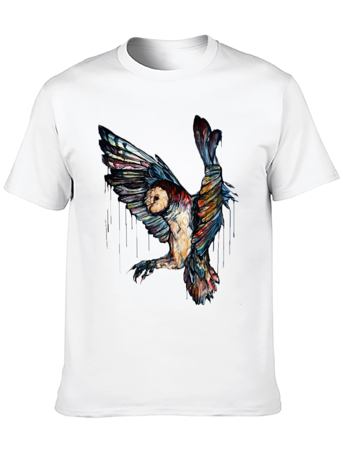Black Owl Graphic Print Black T-Shirt view 10