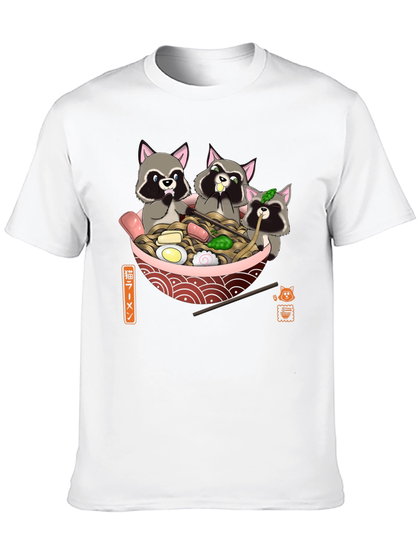 Black Raccoon Ramen T-Shirt - Cute Graphic Tee view 10