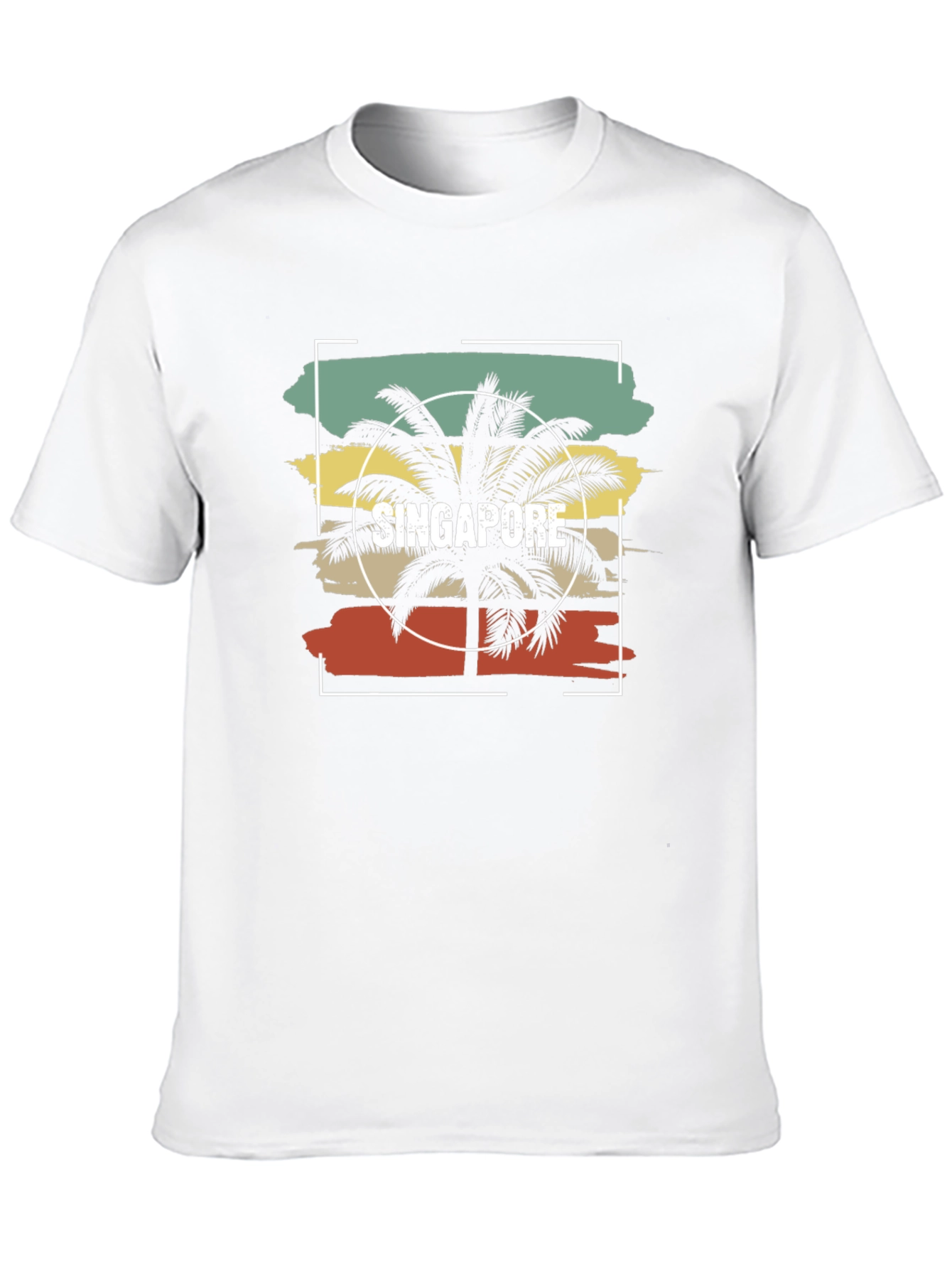 Black Singapore Palm Tree Retro T-Shirt view 10