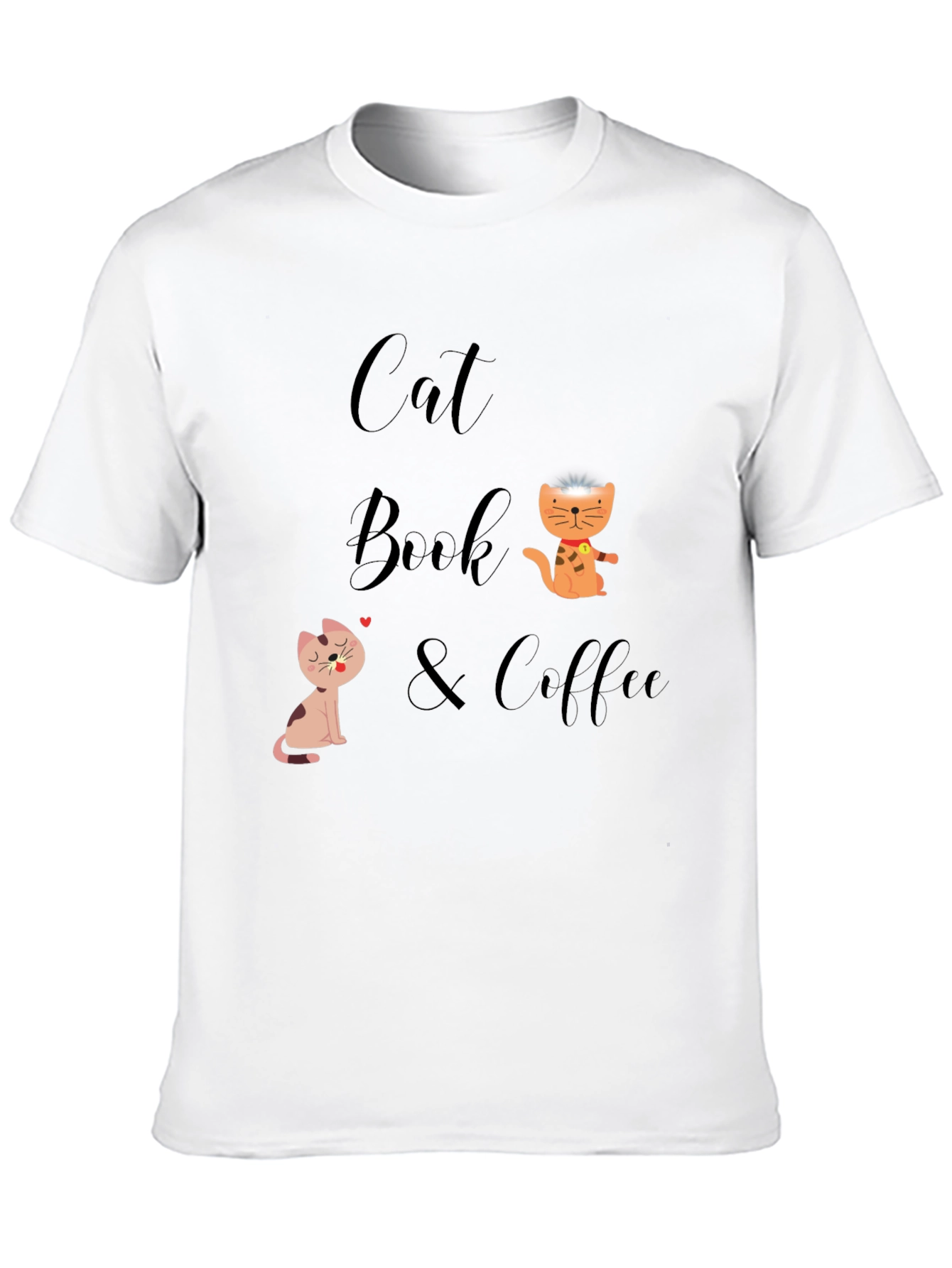 Black Cat Book & Coffee Graphic T-Shirt view 10