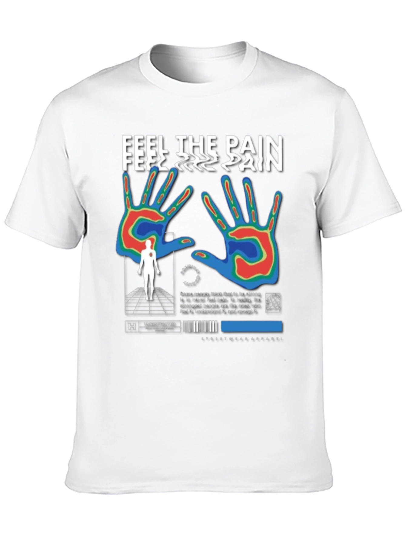 Black Feel The Pain Graphic T-Shirt view 10