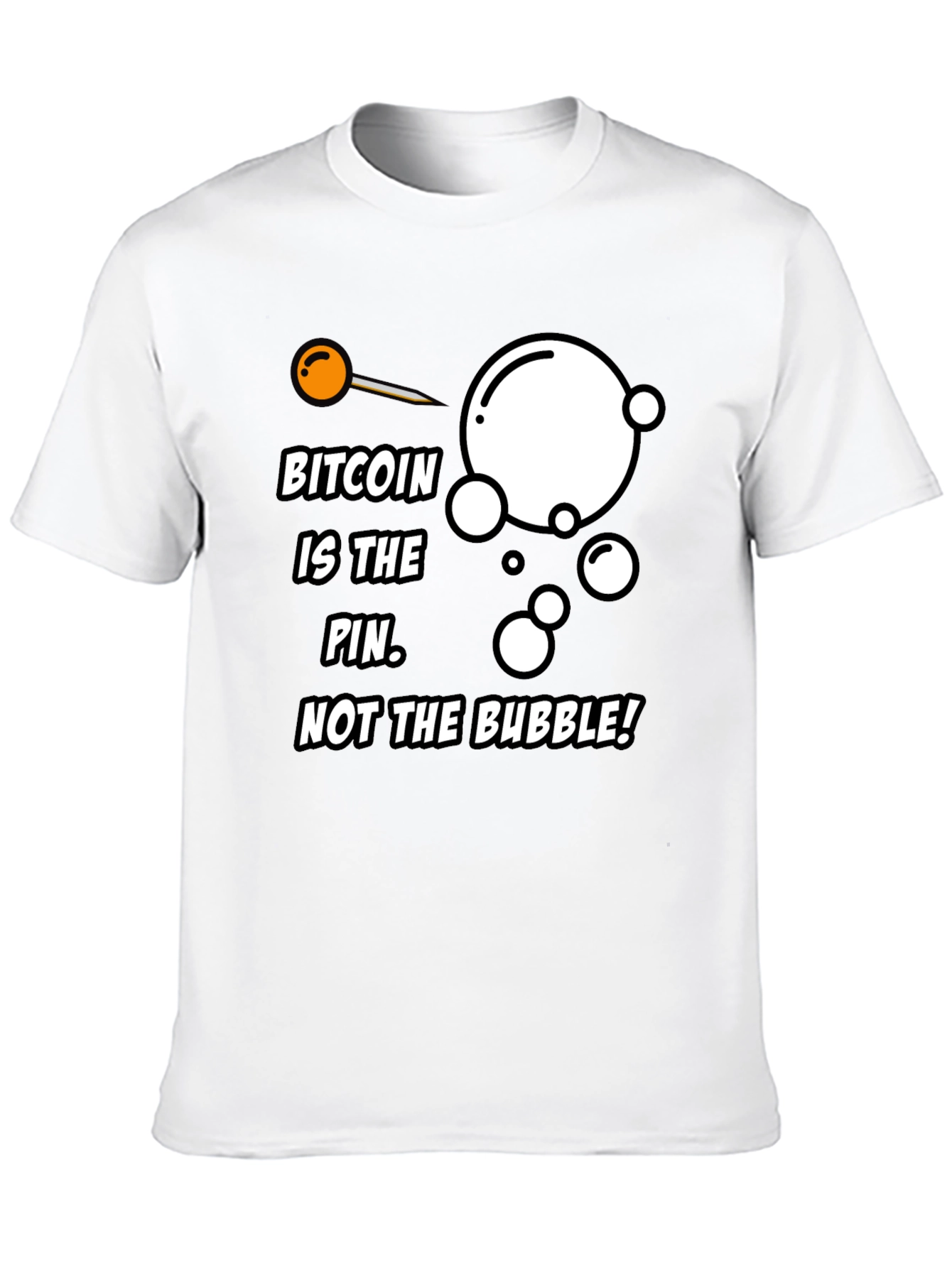 Black Bitcoin Pin Bubble Graphic T-Shirt view 10