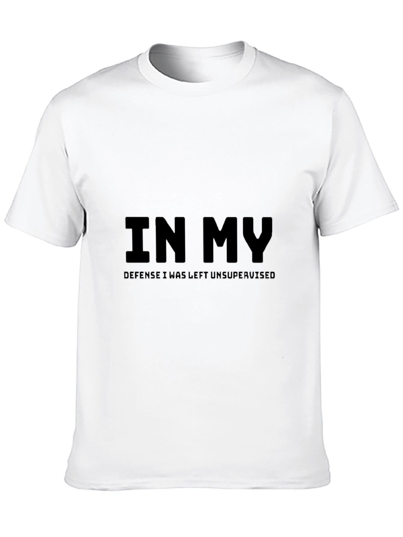 Black Humorous "In My Defense" Graphic T-Shirt view 10