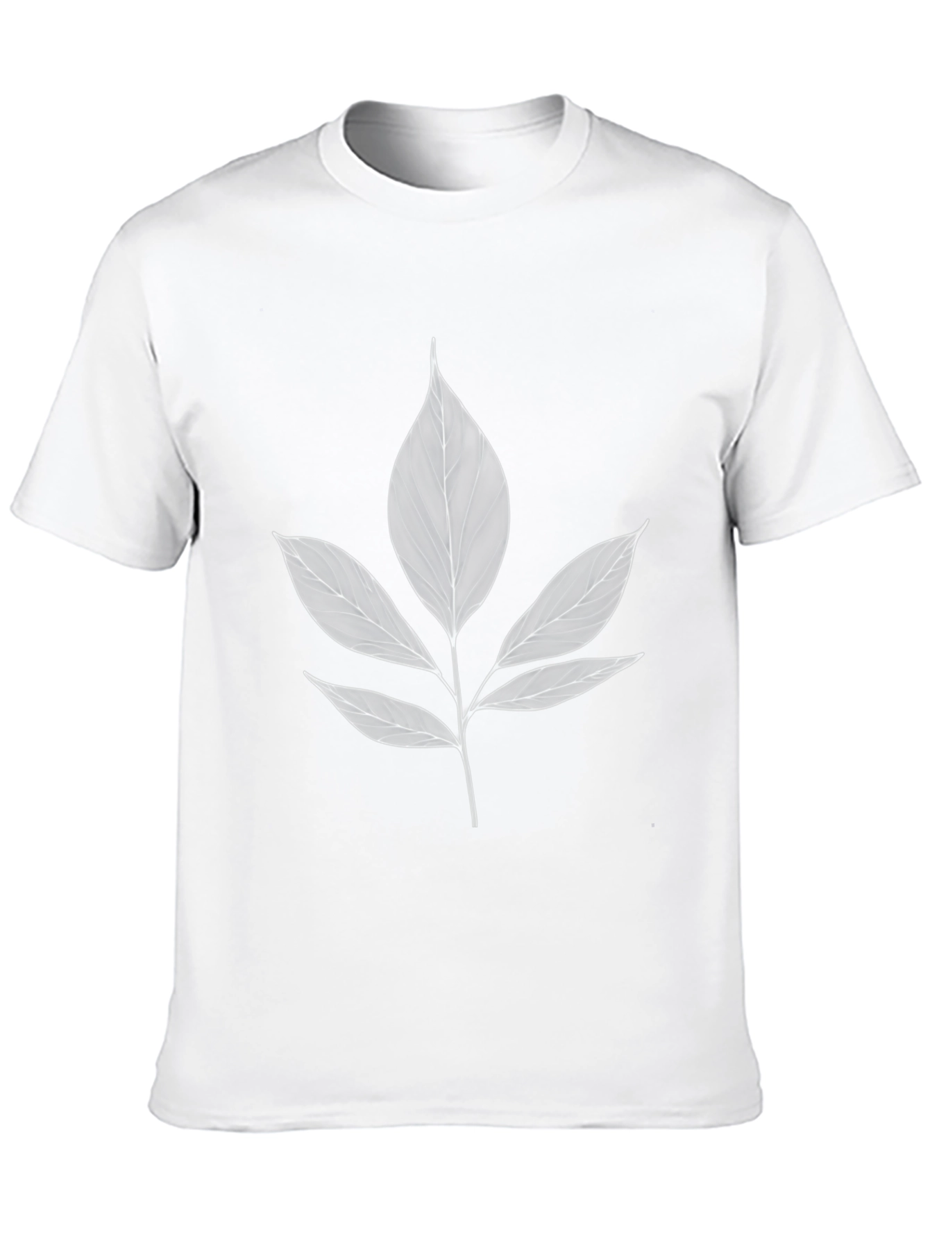 Black Botanical Leaf Print Black T-Shirt view 10