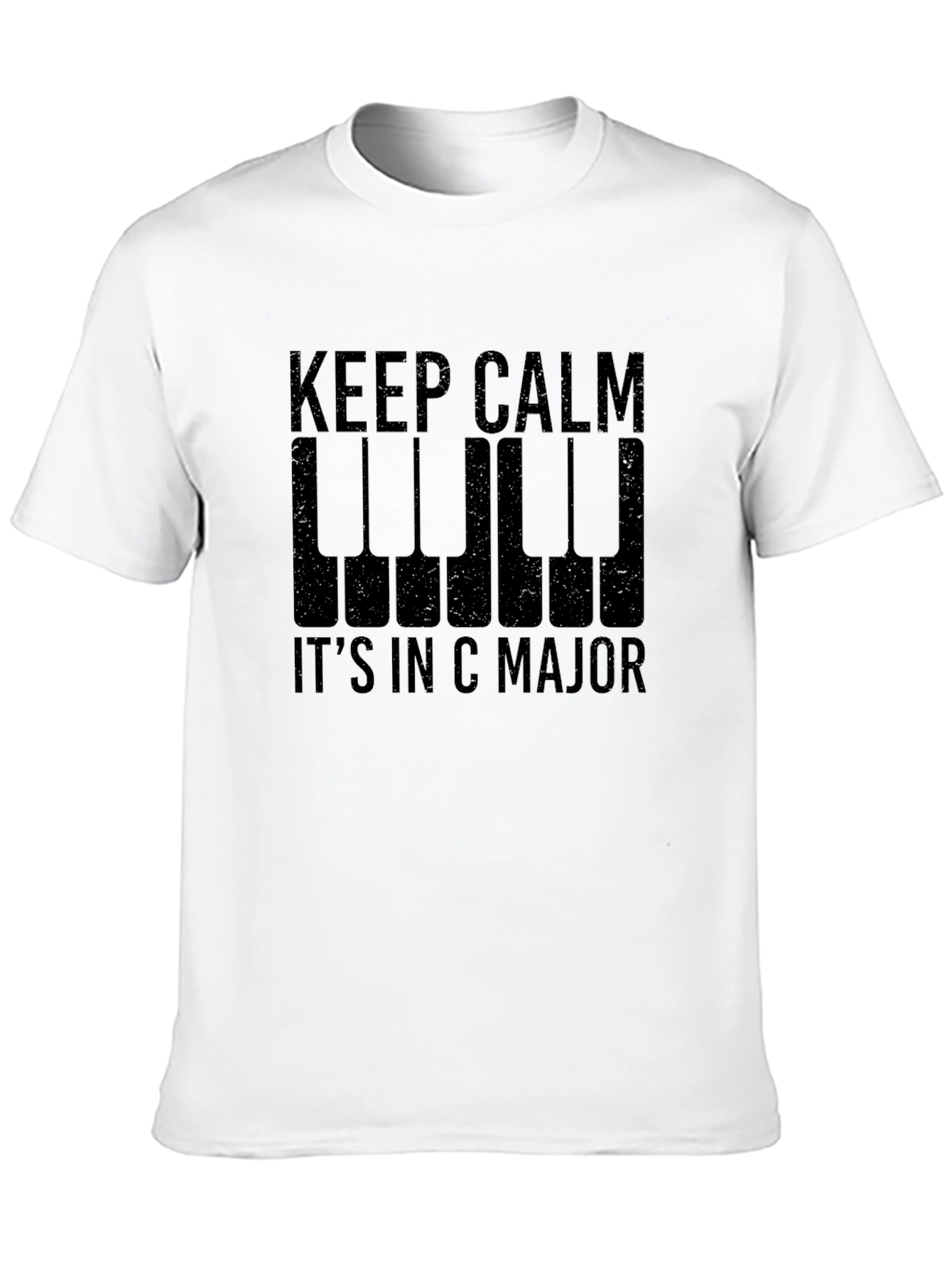 Black Keep Calm It's In C Major - Black T-Shirt view 10