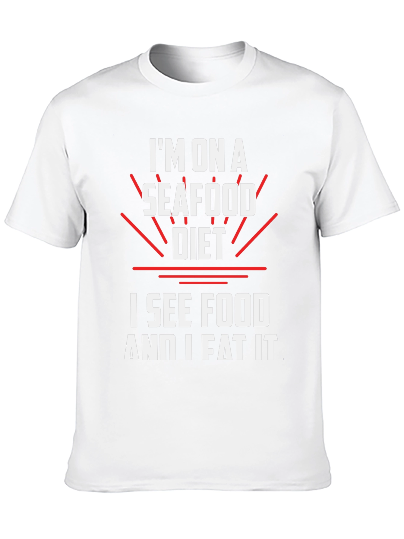Black Seafood Diet T-Shirt: I See Food and I Eat It Tee view 10