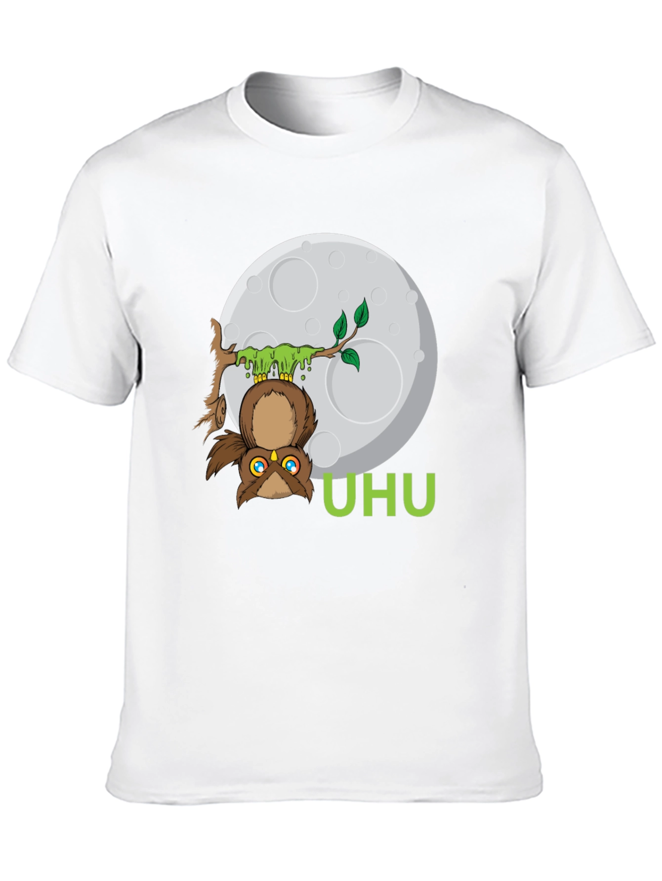 Black UHU Owl T-Shirt - Moonlit Design view 10