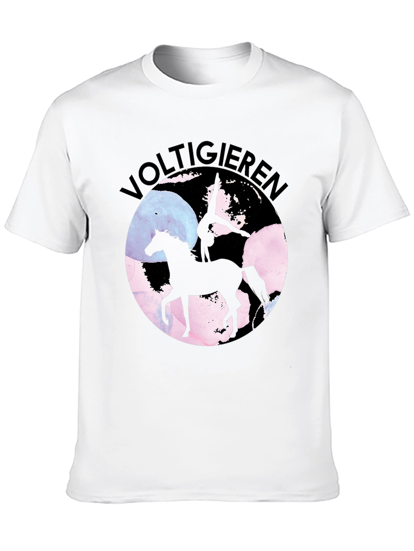Black Voltigieren Horse T-Shirt - Equestrian Art Tee view 10