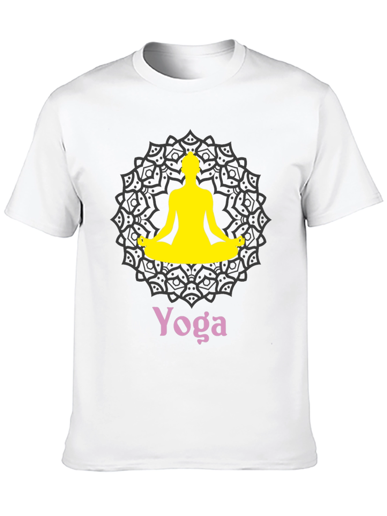 Black Yoga Mandala Graphic T-Shirt view 10