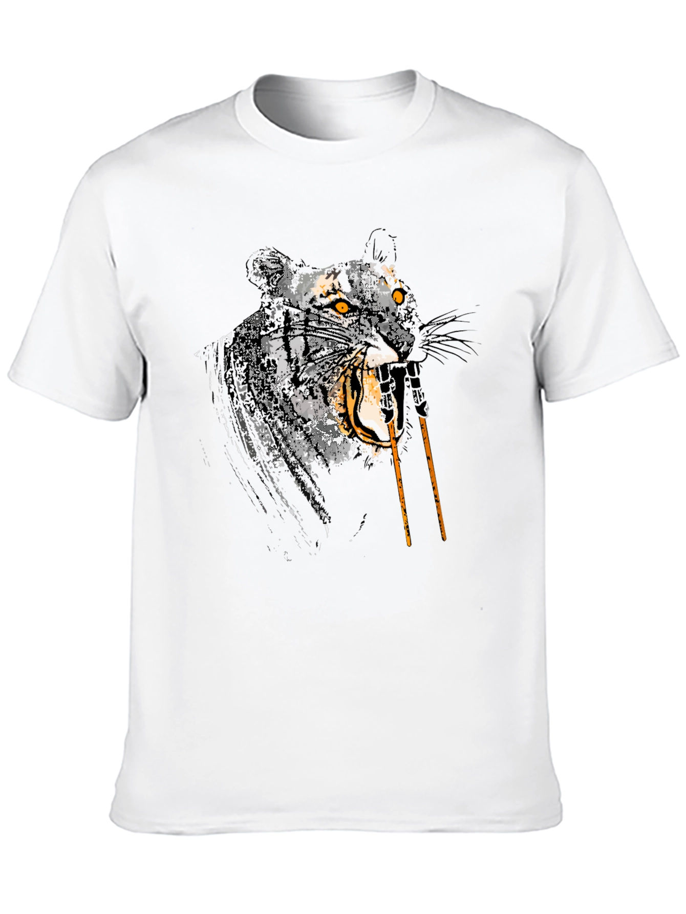 Black Roaring Tiger Graphic Tee - Men's Black T-Shirt view 10