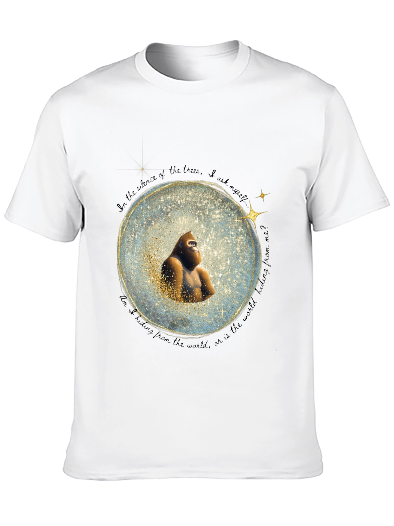 Black Gorilla in Snow Globe T-Shirt view 10