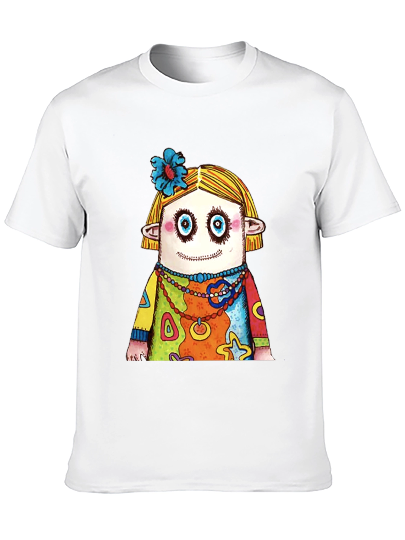 Black Quirky Cartoon Character Graphic Black T-Shirt view 10