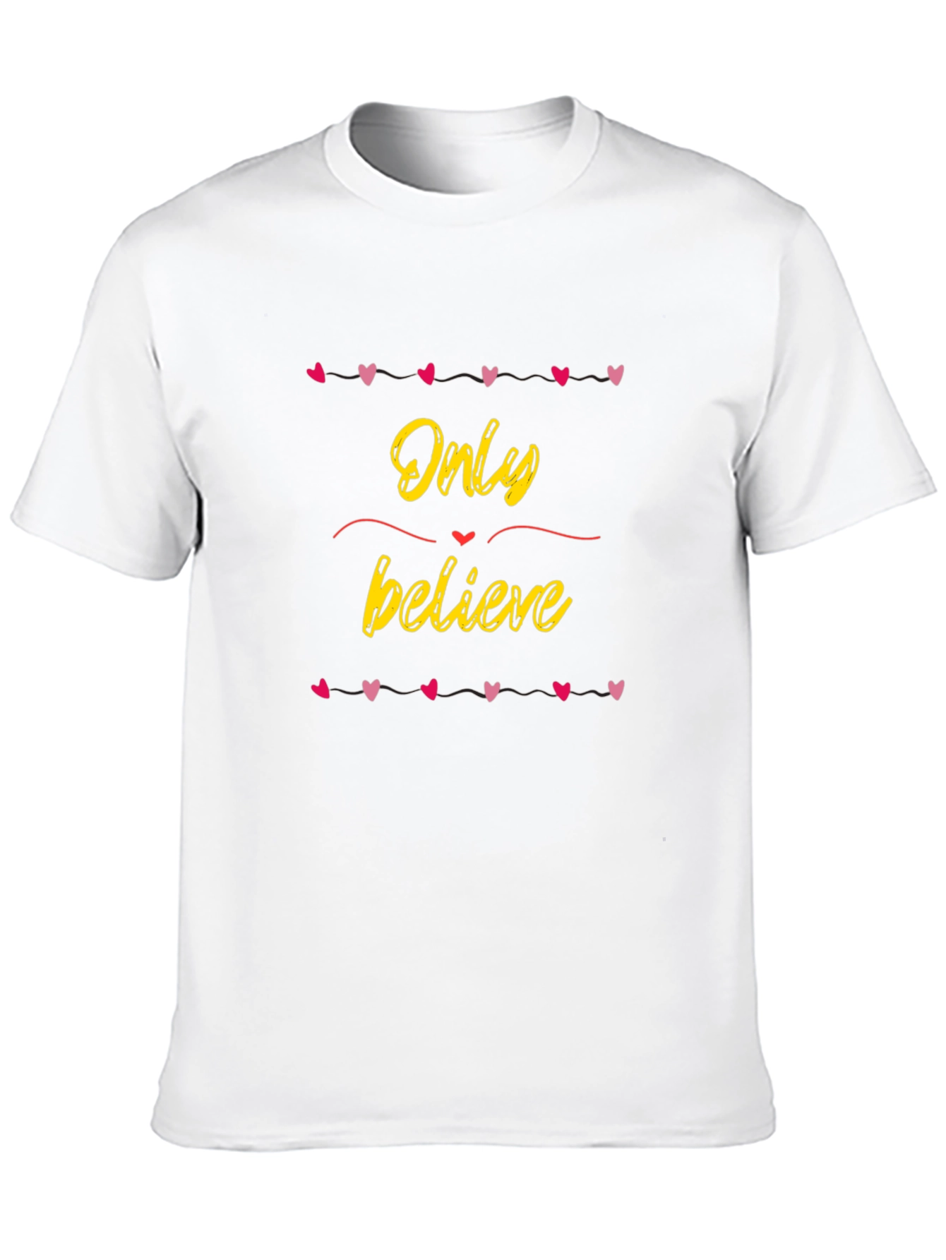Black Only Believe Heart Tee - Trendy Graphic T-Shirt view 10