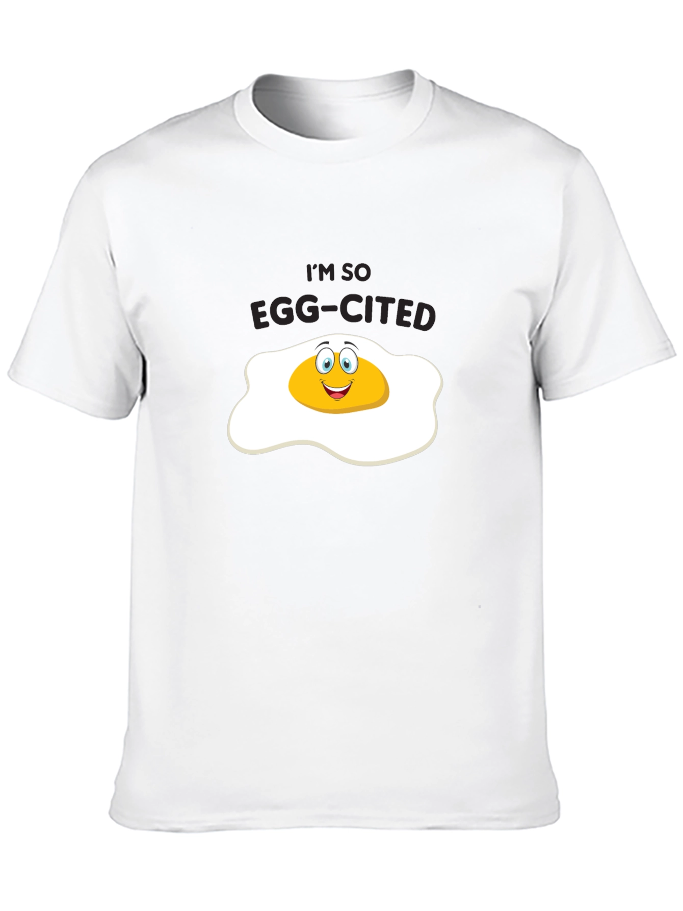 Black Funny Egg-Cited T-Shirt view 10