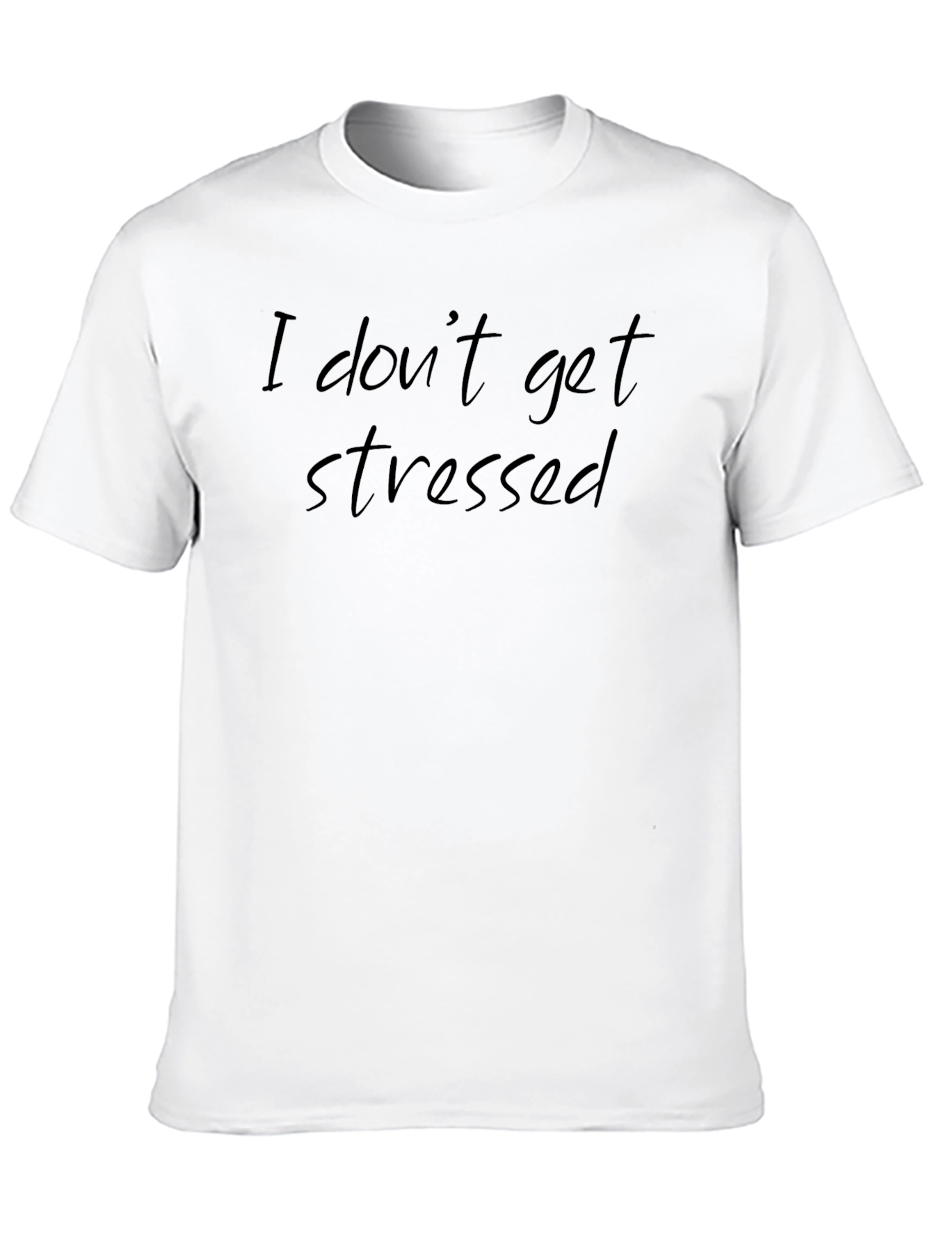 Black Relaxed Fit Tee: I Don't Get Stressed view 10