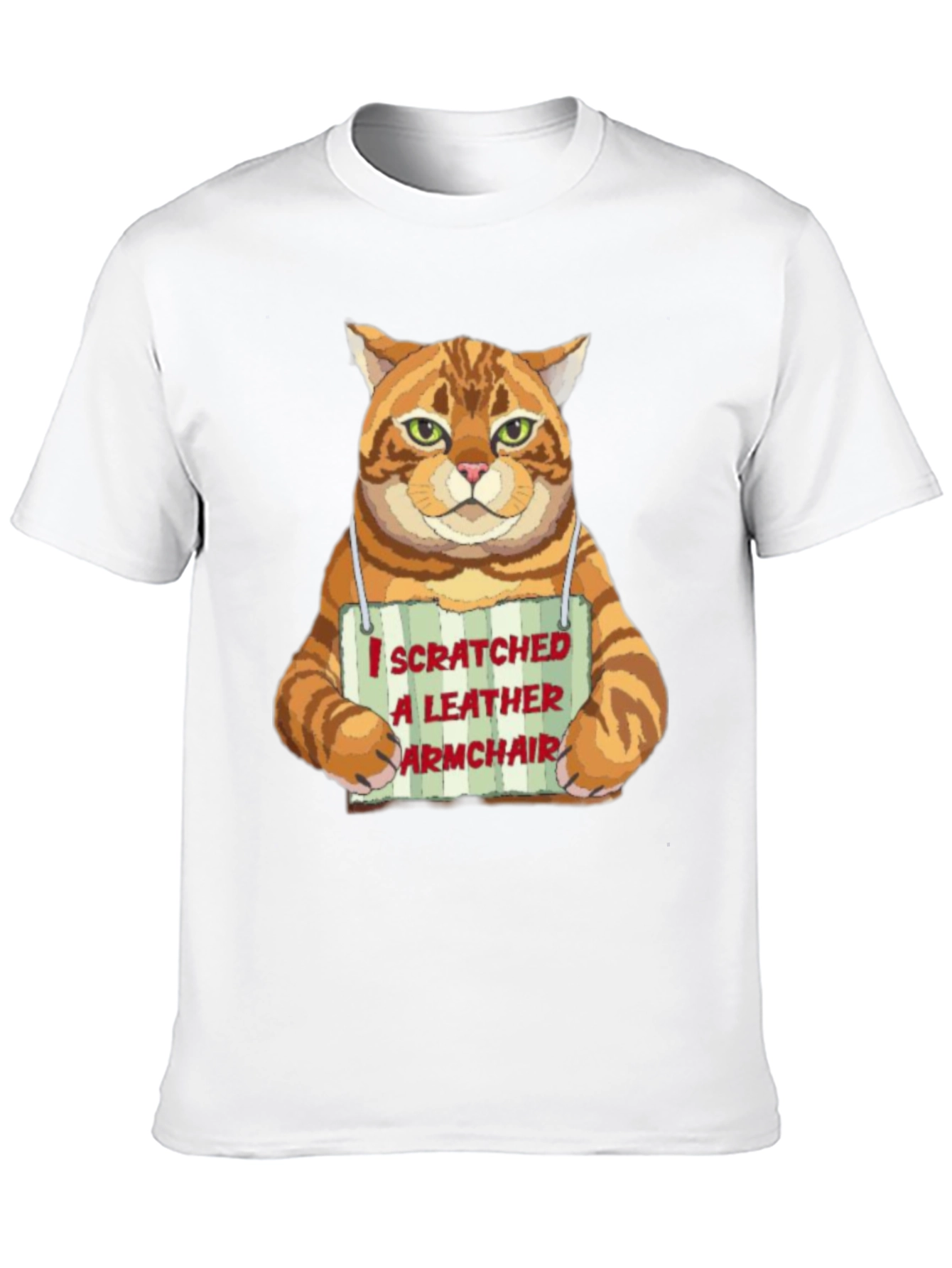 Black I Scratched a Leather Armchair Cat T-Shirt view 10