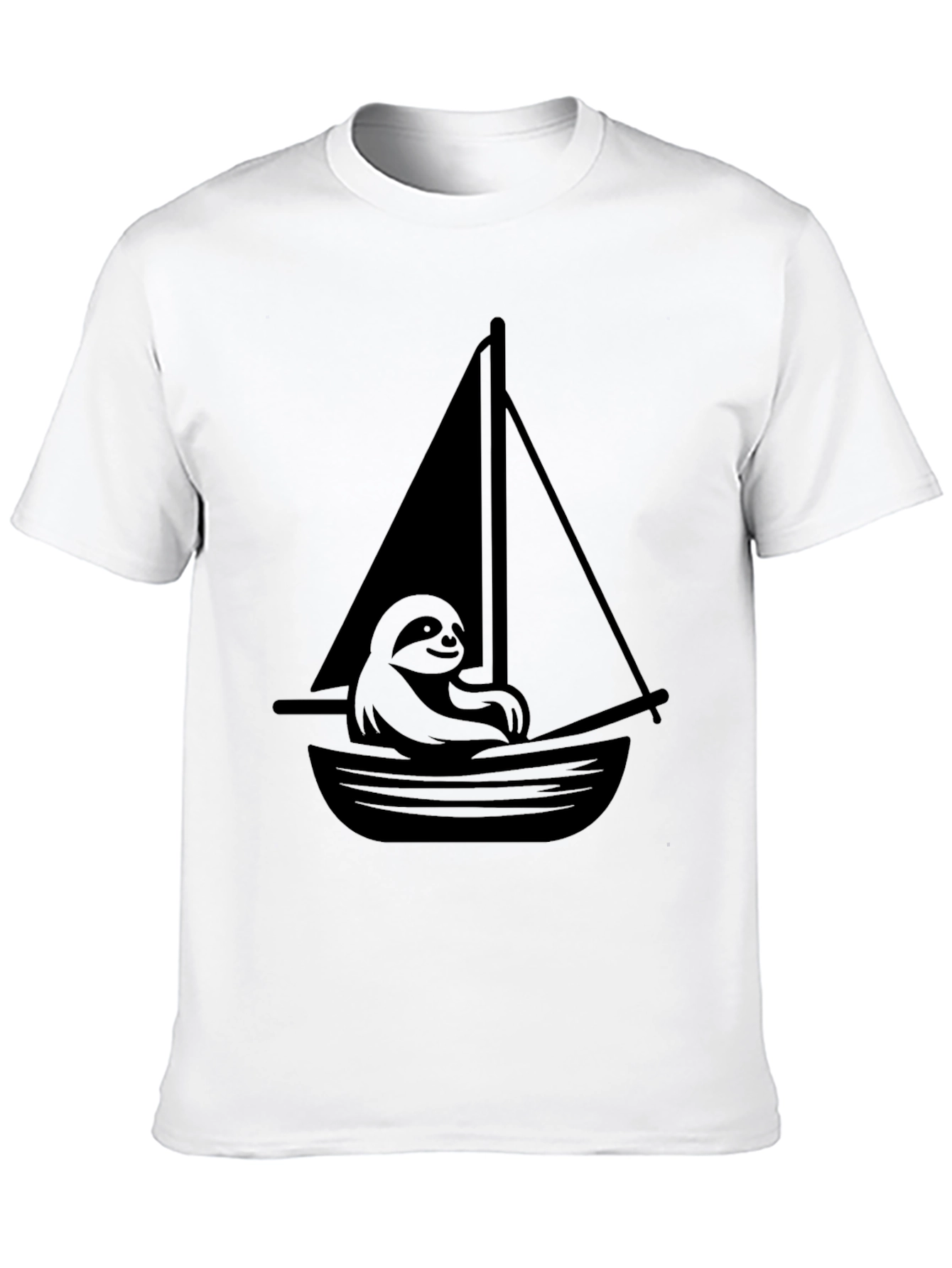 Black Sloth on a Sailboat Graphic T-Shirt view 10