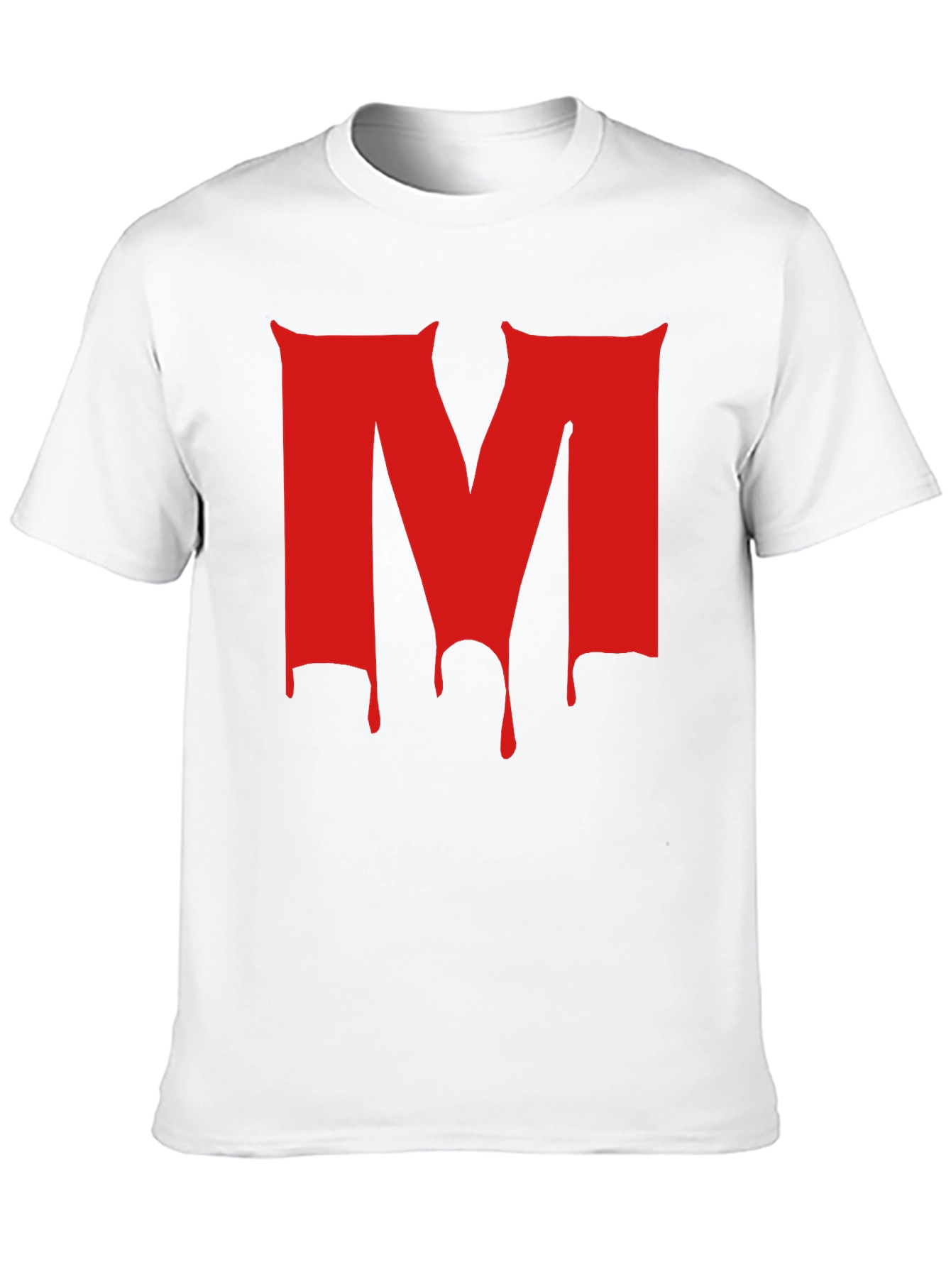 Black Red Dripping M Letter Black T-Shirt view 10