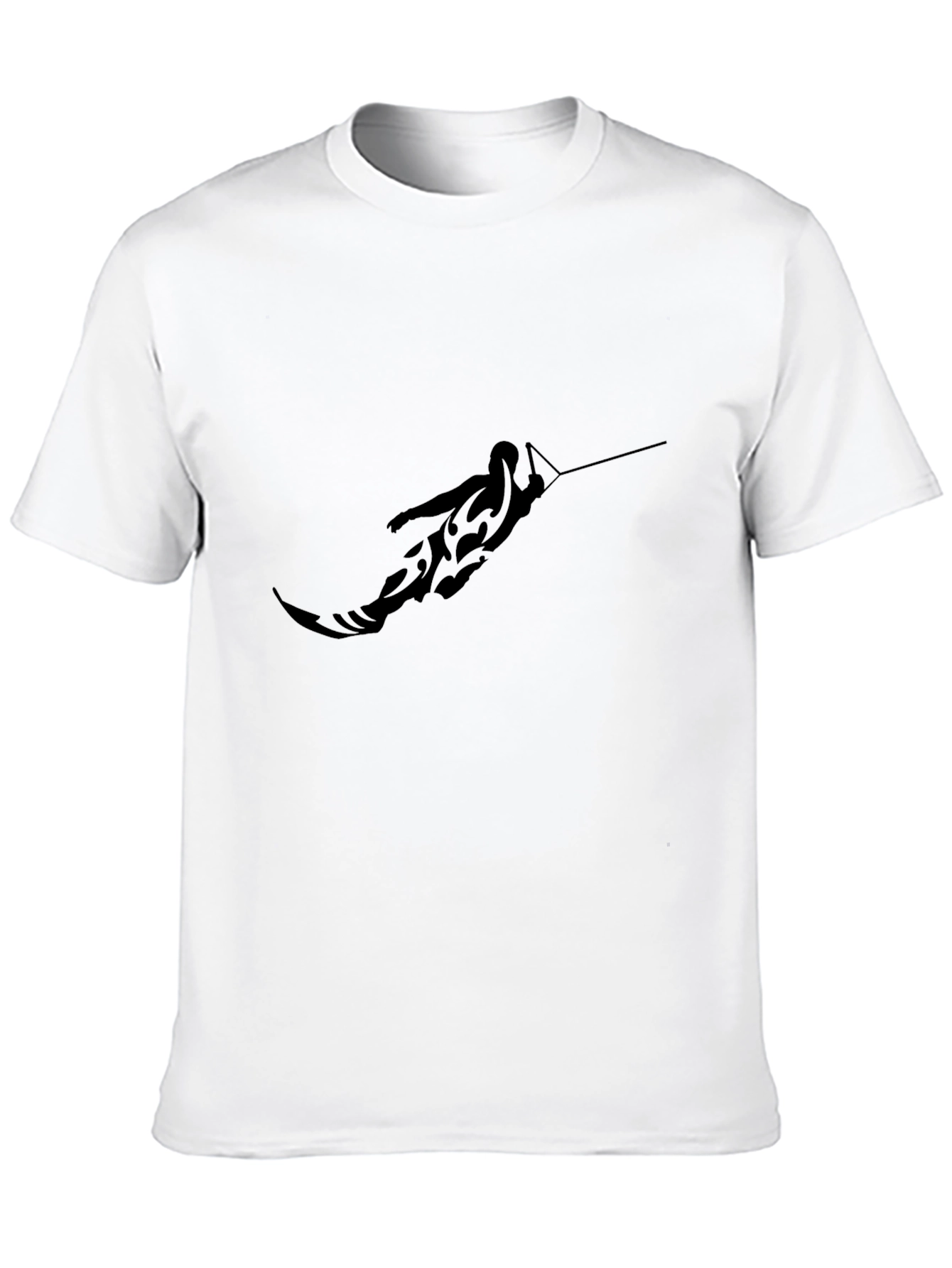 Black Black Graphic Tee - Waterskier Tattoo Design view 10